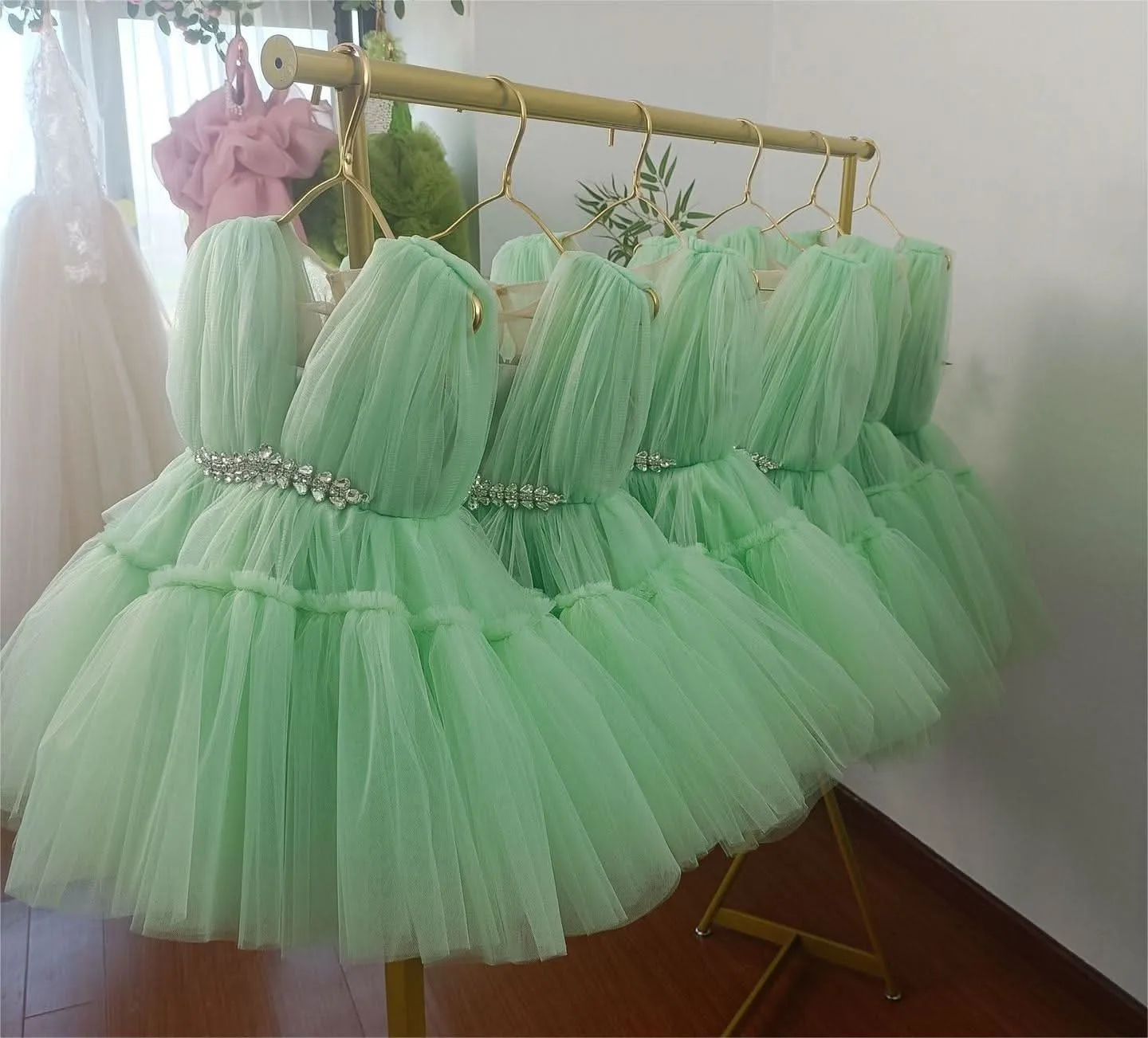 Flower baby puffy soft gauze princess dress Formal Dres for girls cothes