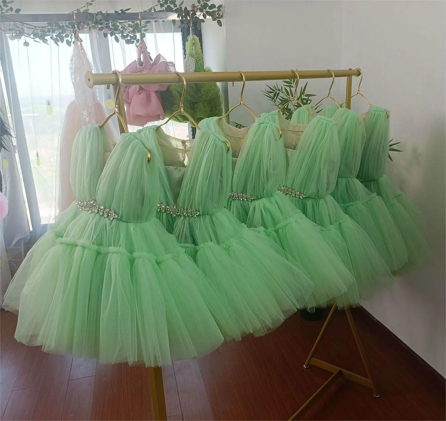 Flower baby puffy soft gauze princess dress Formal Dres for girls cothes