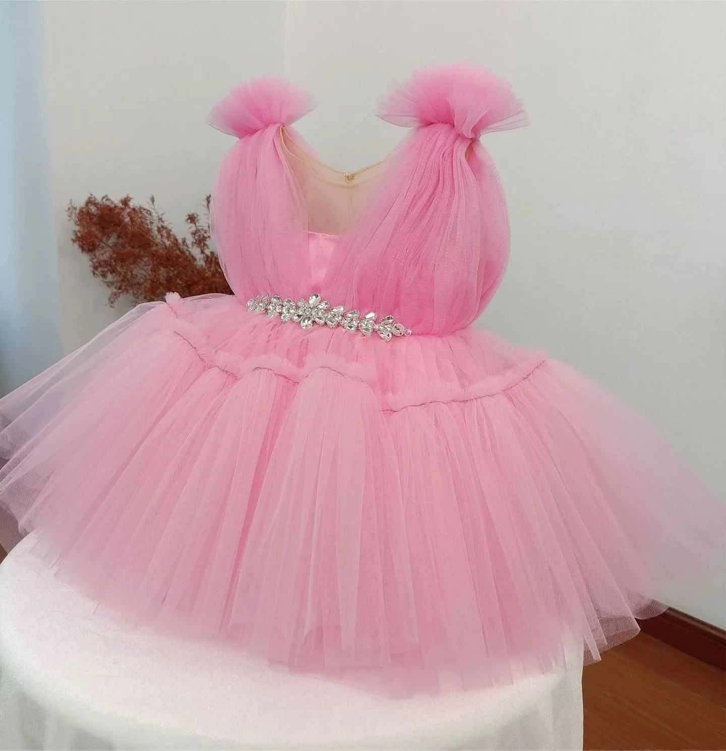Flower baby puffy soft gauze princess dress Formal Dres for girls cothes