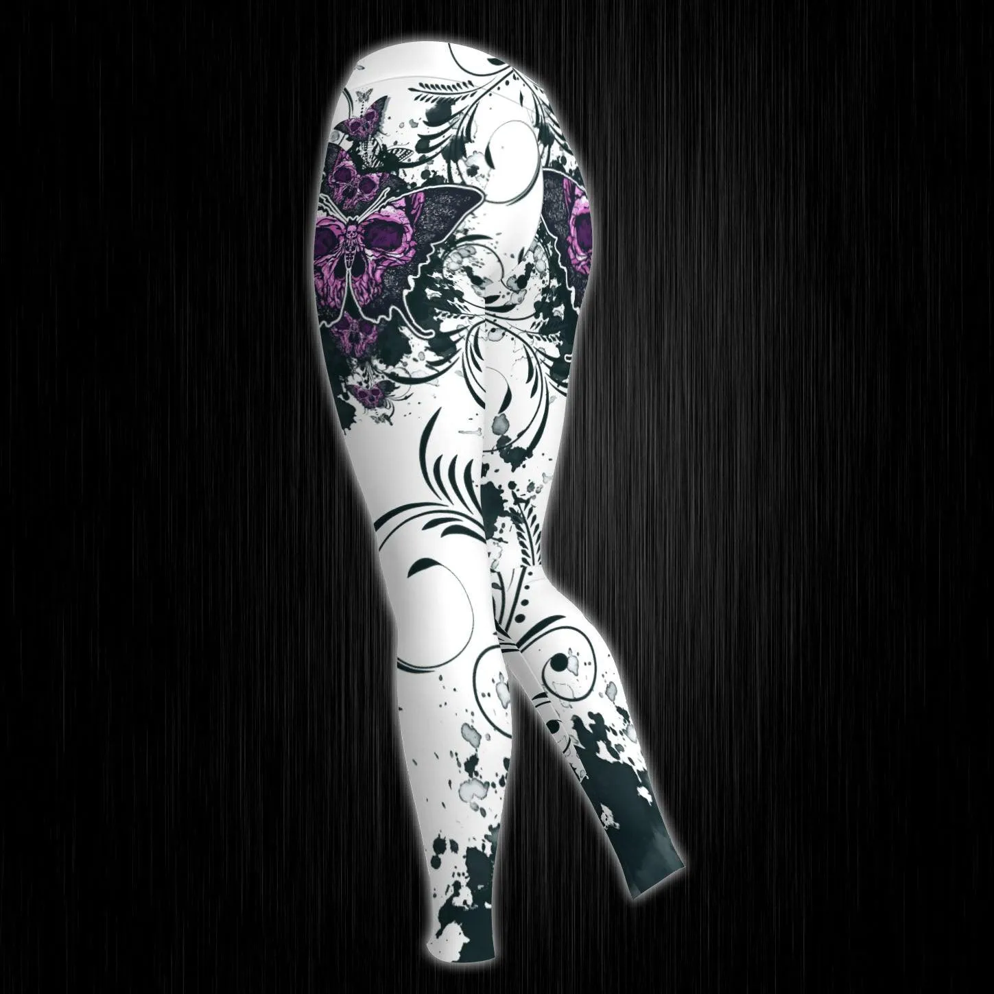 Flower Butterfly Skull Gothic Artwork Combo Hoodie and Leggings