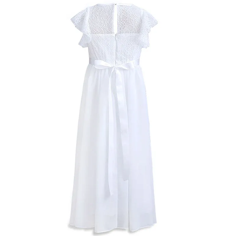 Flower Girl Dresses Flutter Sleeves Junior Bridesmaid Dress