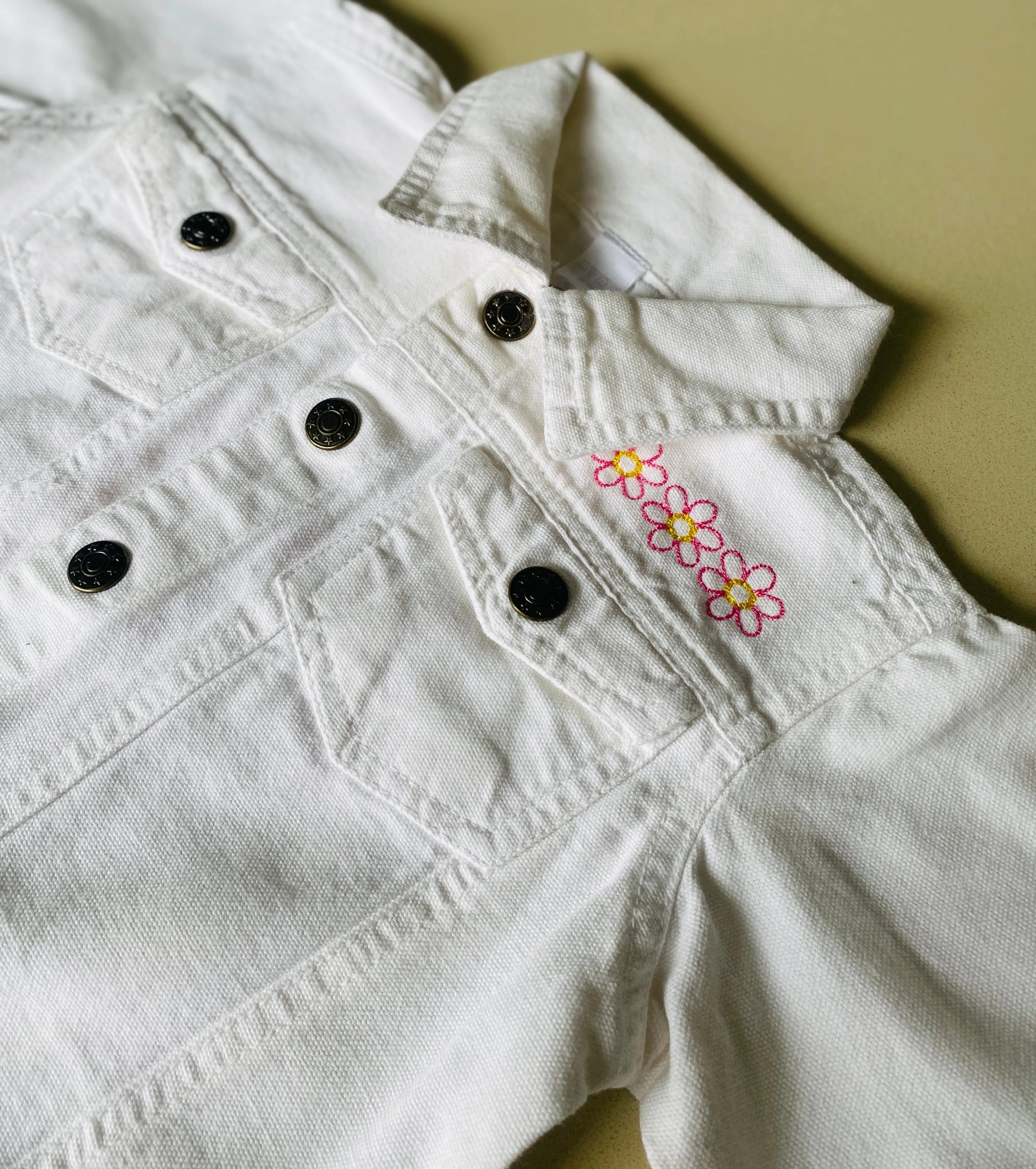 flower girl White Denim Jacket