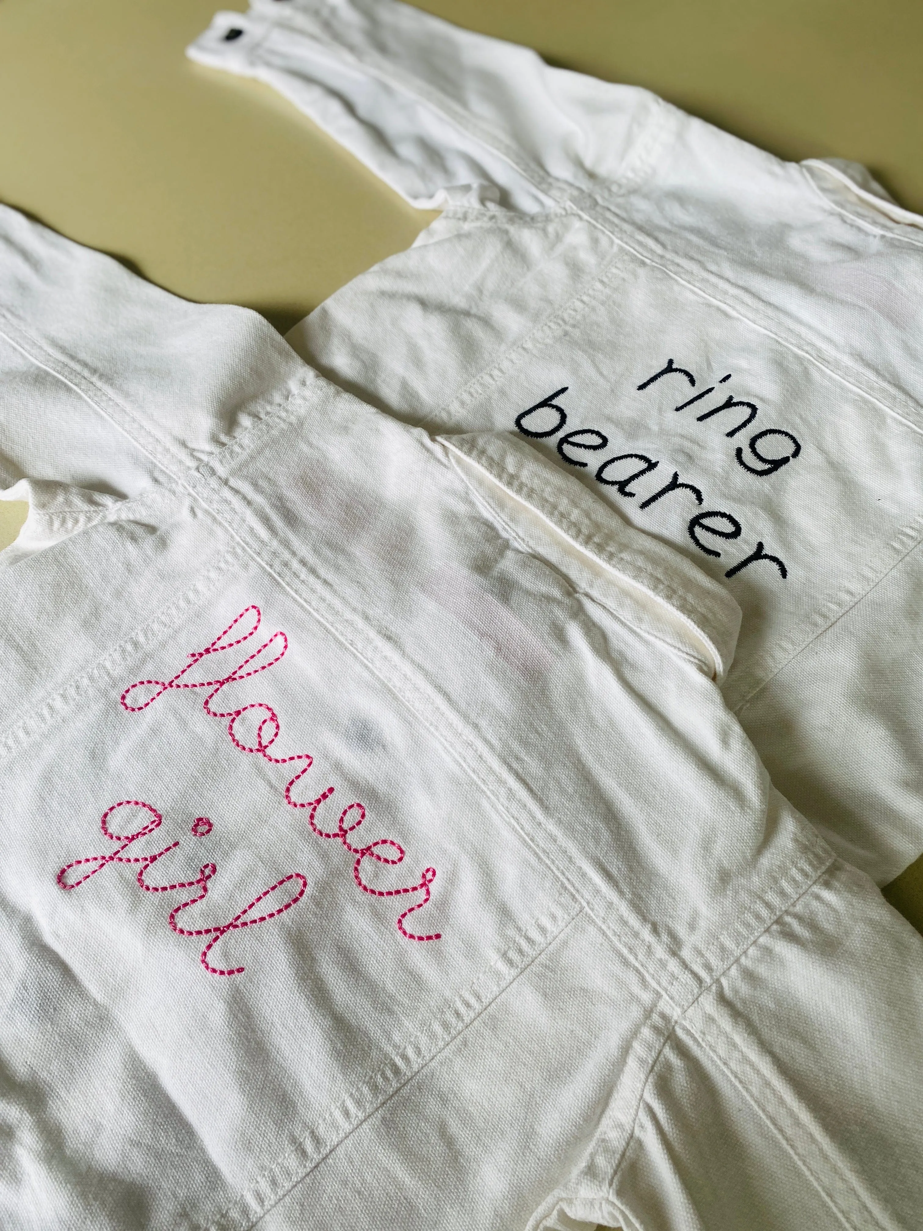 flower girl White Denim Jacket