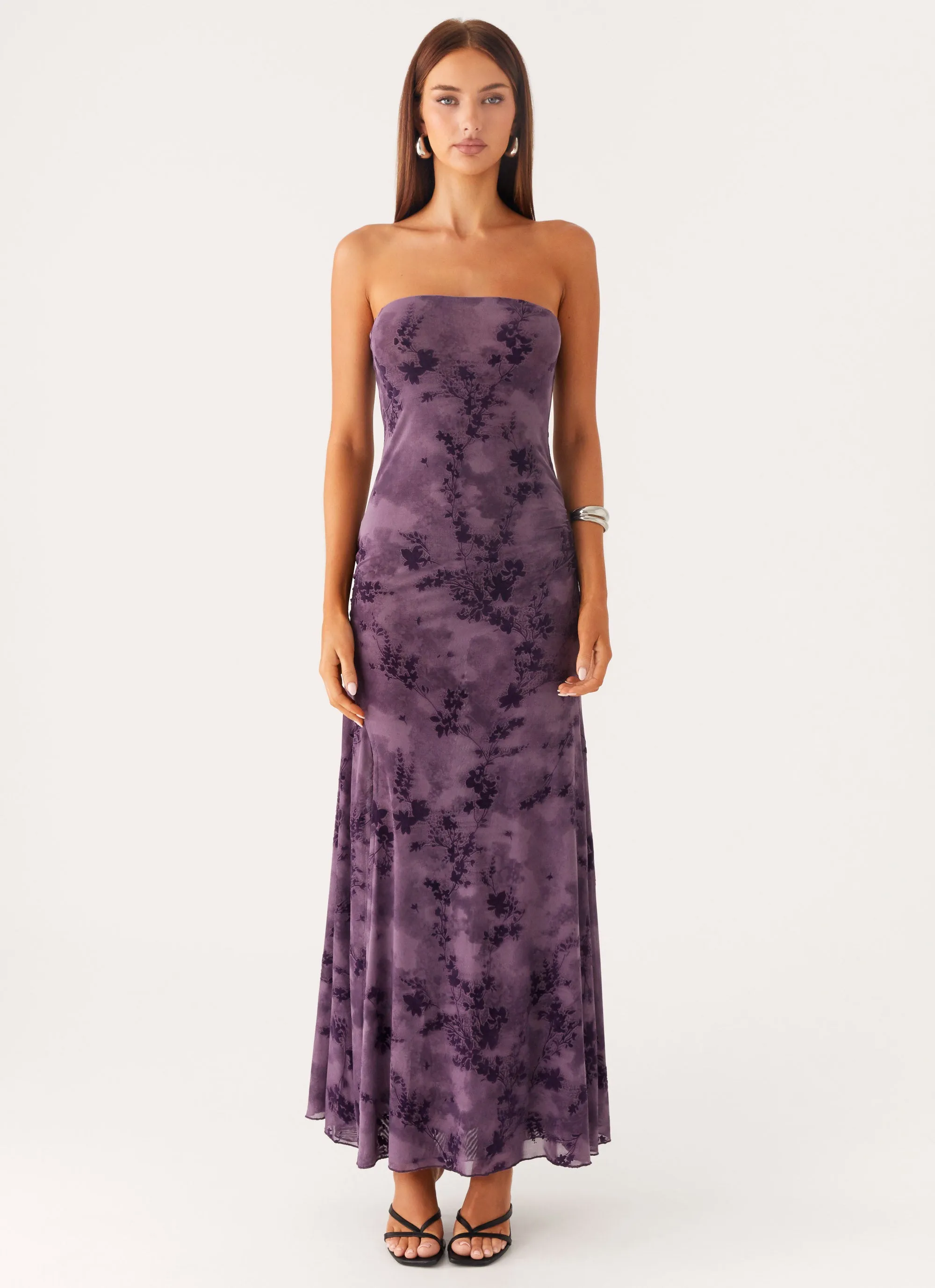 Slim Shape Bride Friend Alexandrite Midi Dress - Purple