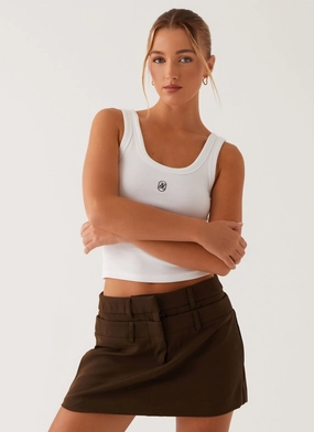 Smart Casual Solstice Mini Skirt - Khaki