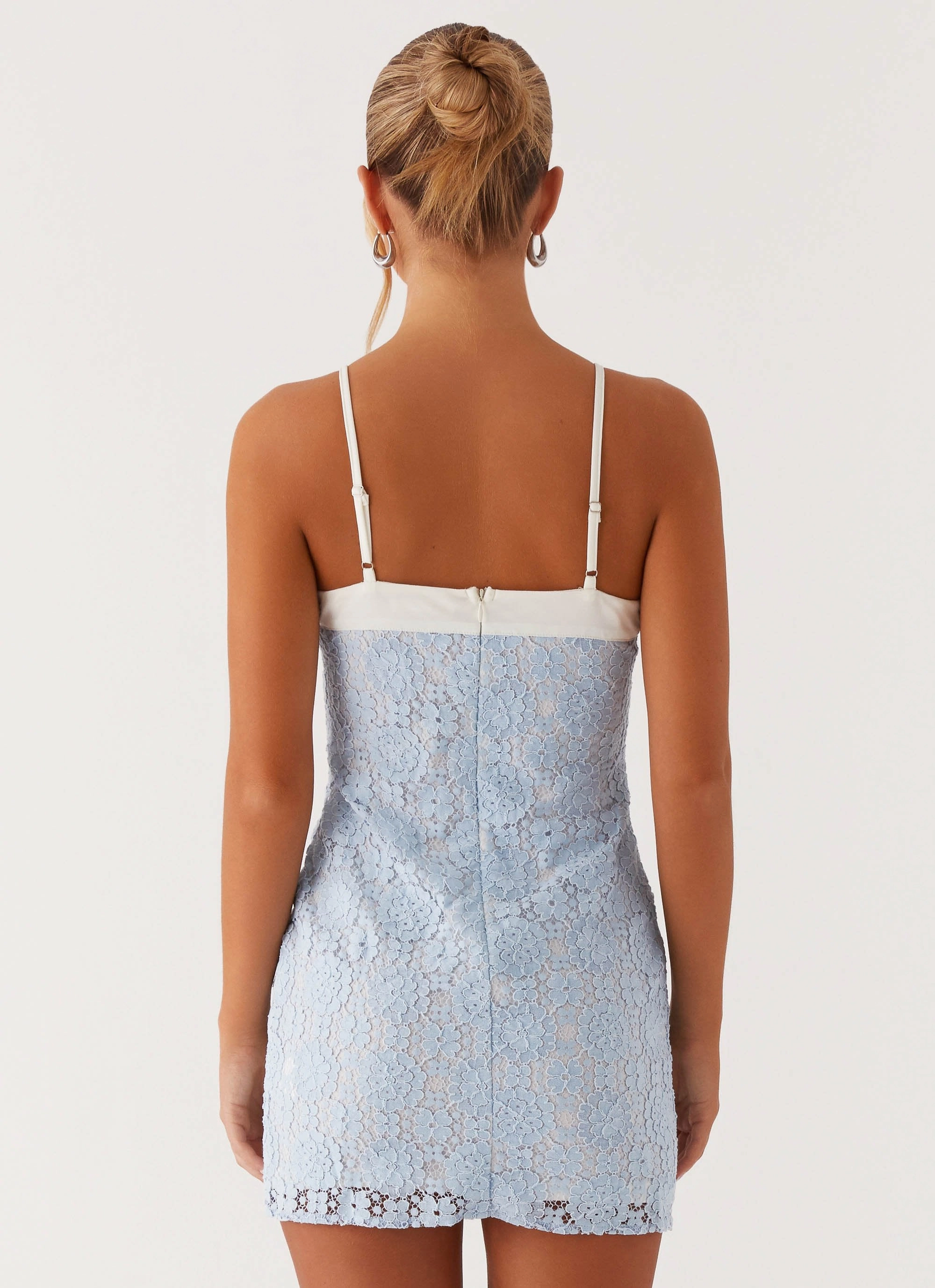 For Keeps Mini Dress - Blue Trendy Silhouette Underwire-Support