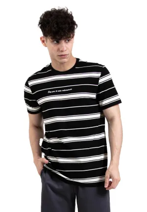 Forest Premium Premium Cotton Slim Fit Stripe Round Neck Tee T Shirt Men | Baju T Shirt Lelaki - 23857