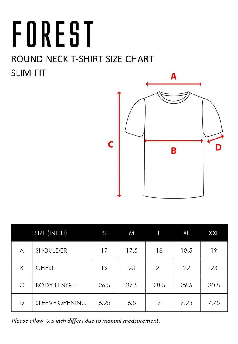 Forest Premium Premium Cotton Slim Fit Stripe Round Neck Tee T Shirt Men | Baju T Shirt Lelaki - 23857