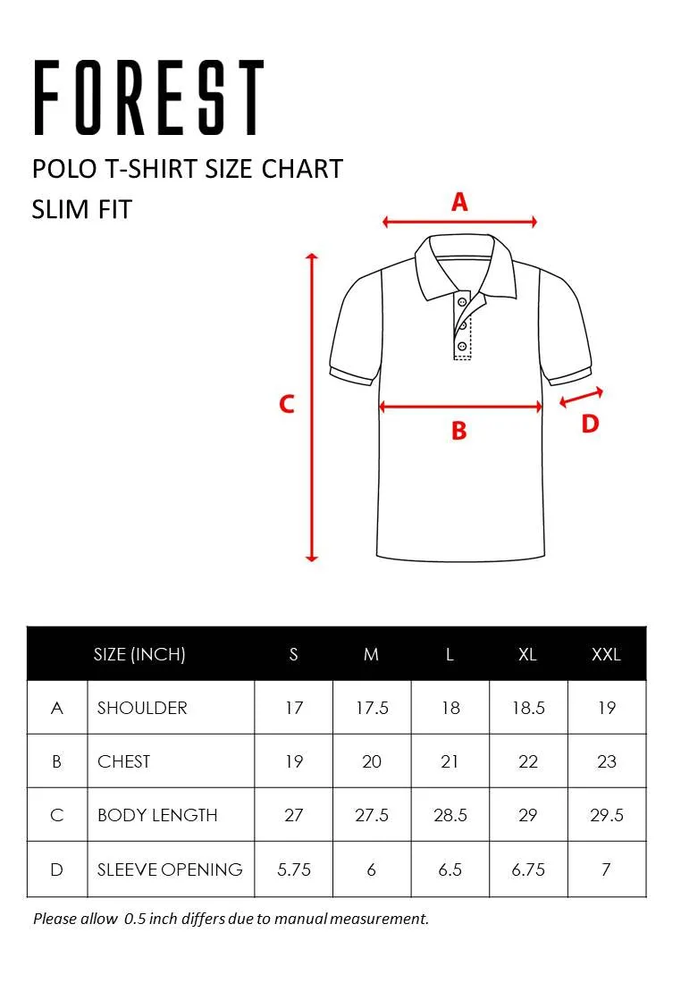 Forest Stretchable Casual Polo Tee Slim Fit Polo T Shirt Men | Baju T Shirt Lelaki - 23873