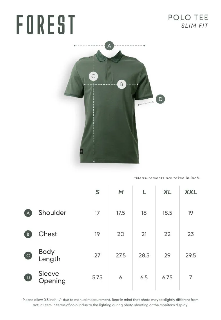 Forest Stretchable Polo T Shirt Men Slim Fit Collar Tee | Baju T Shirt Lelaki - 23794