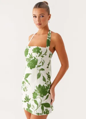 Melora Mini Dress - Verdant Bloom Contemporary Vibe Basic Mood