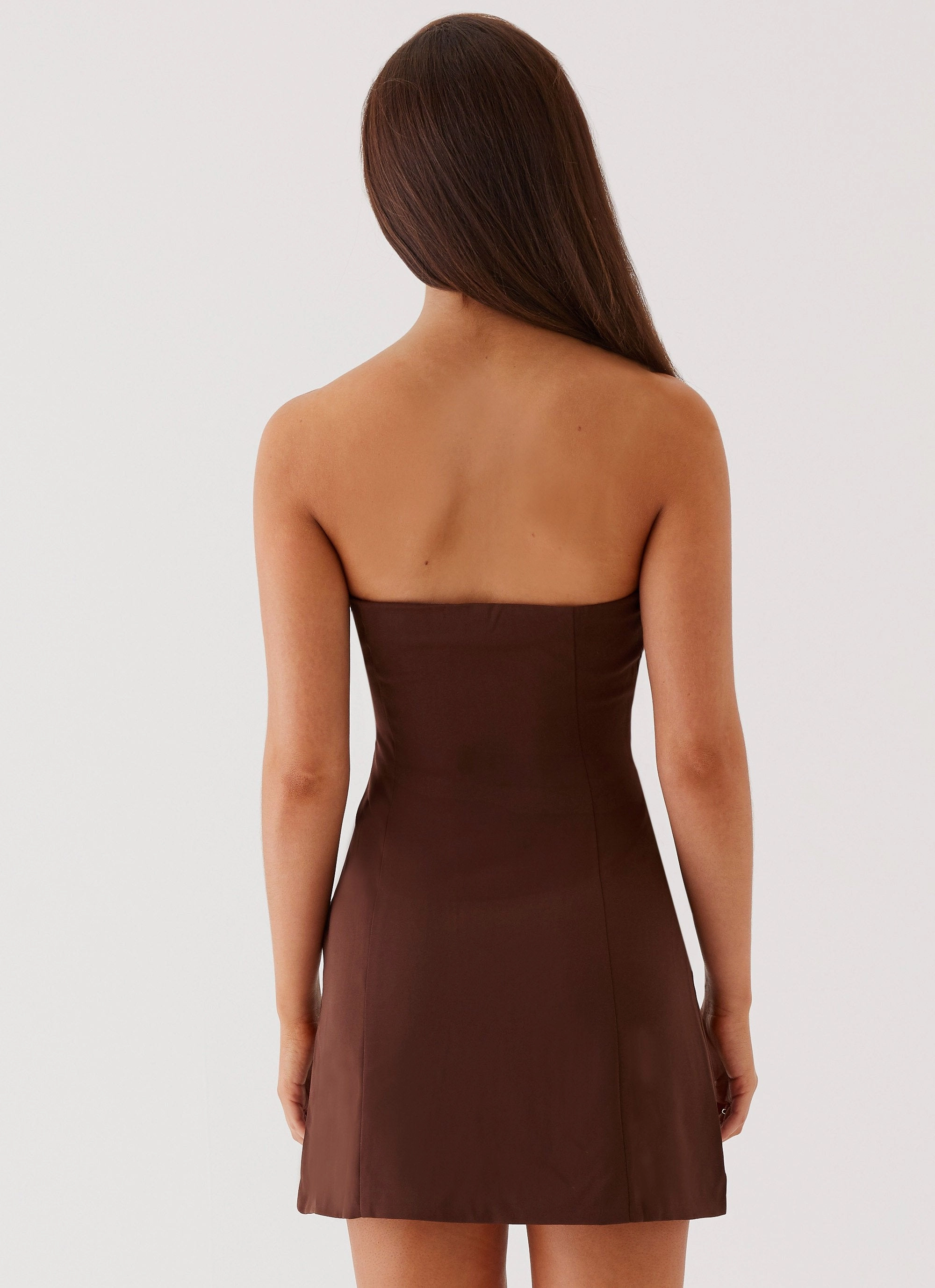Seasonal Style Ayanna Strapless Mini Dress - Chocolate