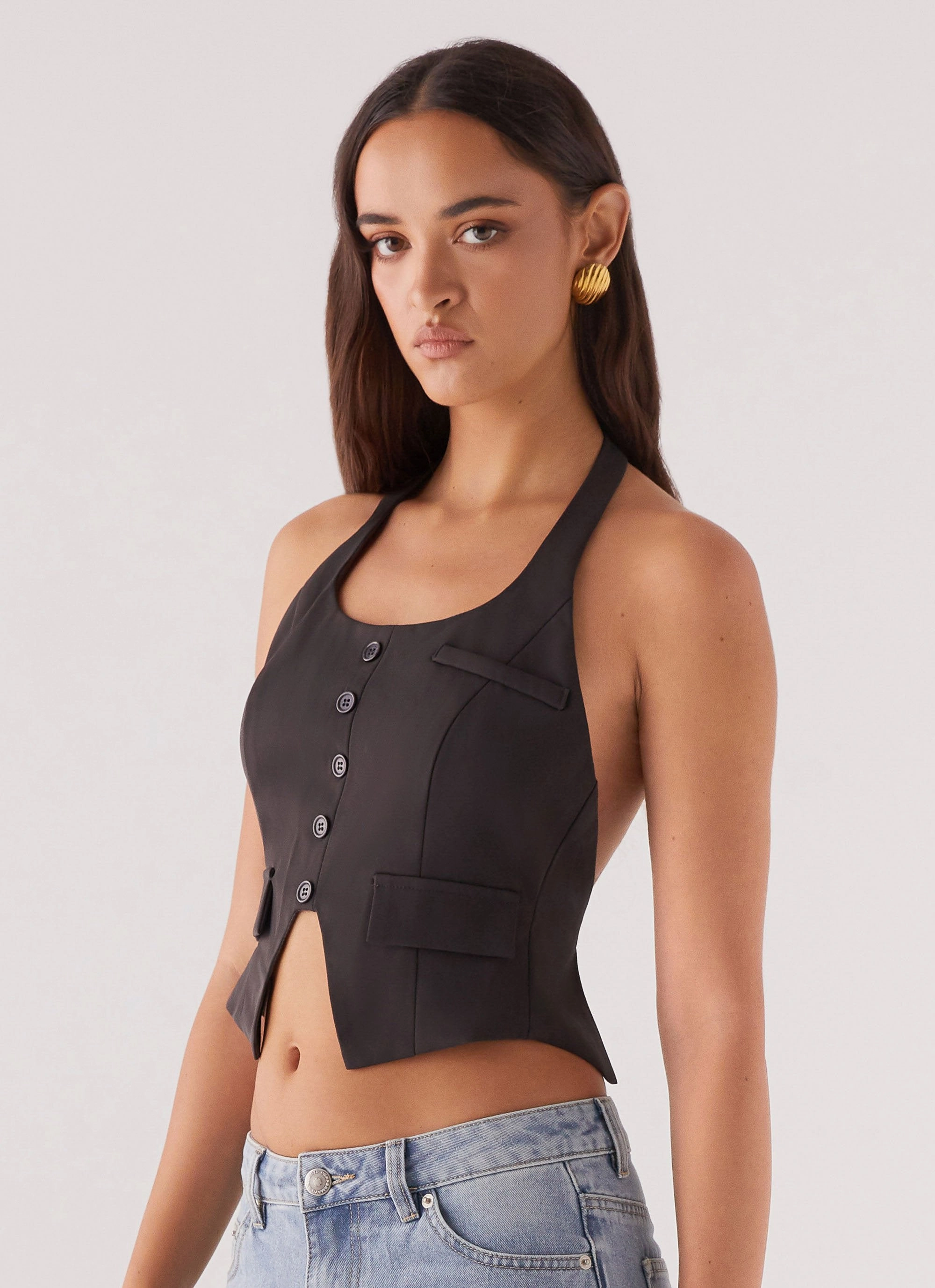 Ergonomic Fit Design Kendra Backless Vest - Black