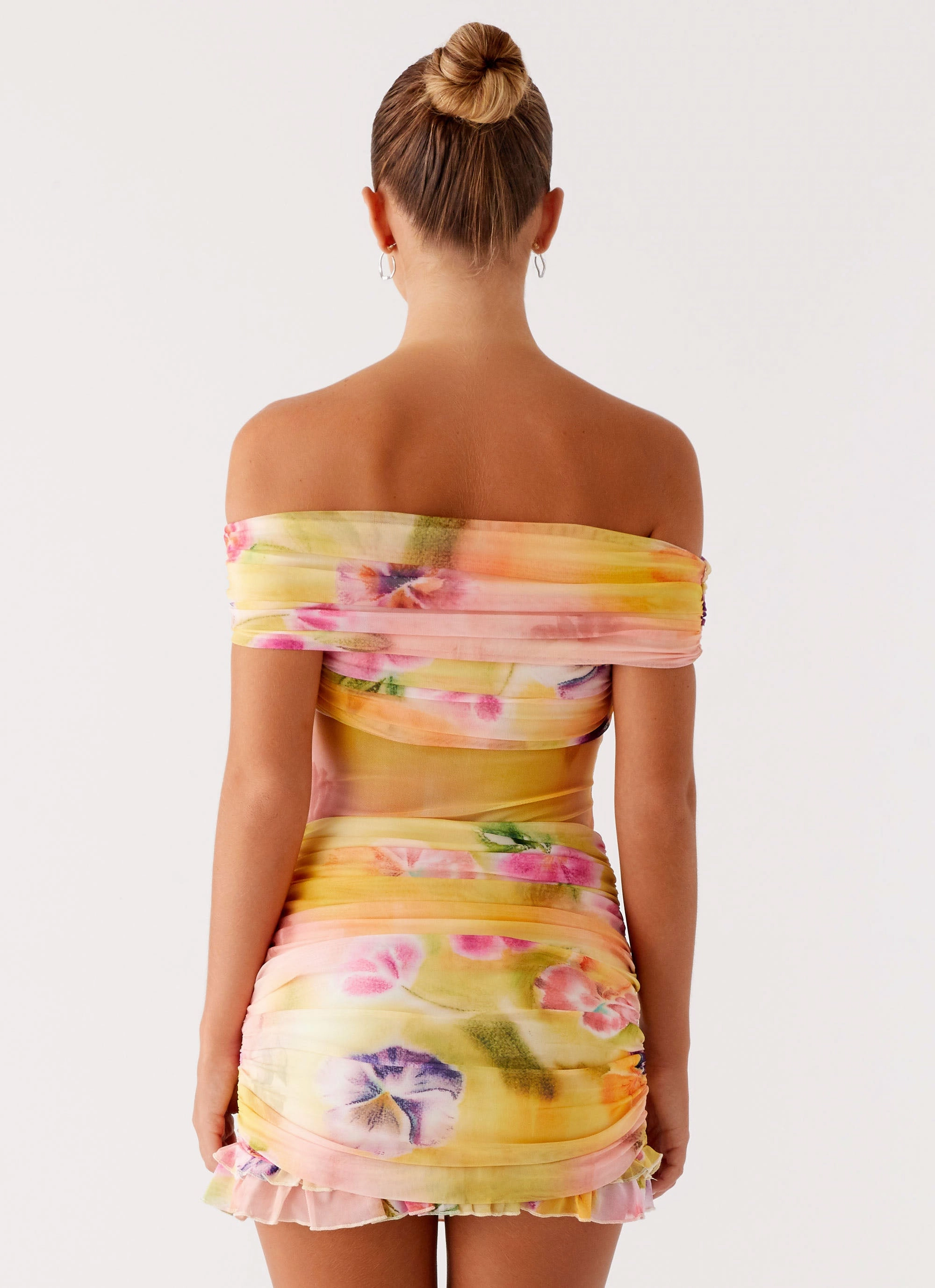 Frances Mini Dress - Sunburst Floral Rhinestone-Detail