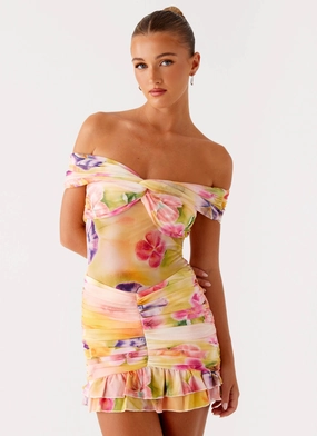 Frances Mini Dress - Sunburst Floral Celebration Wear Bold Mood