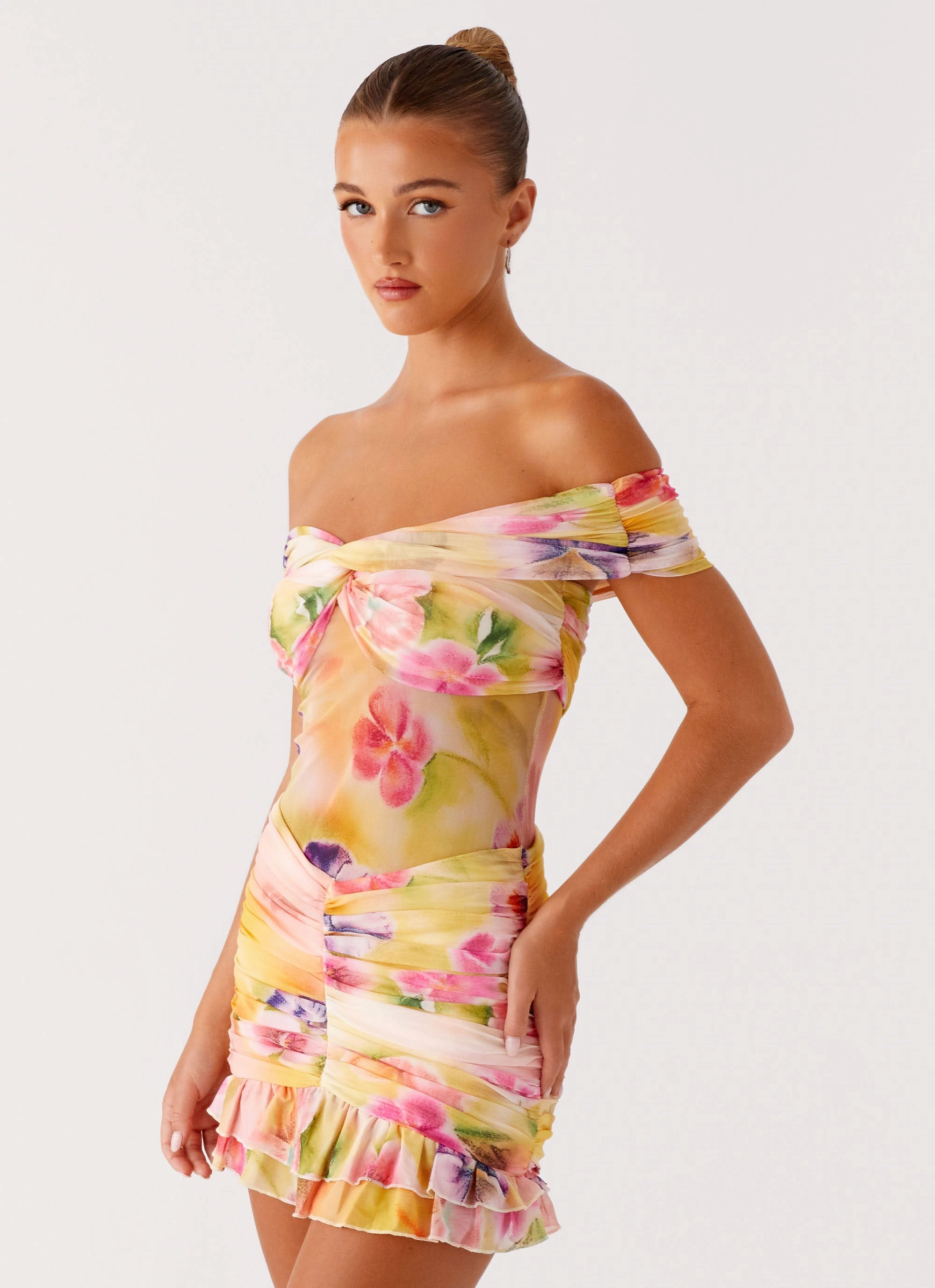 Frances Mini Dress - Sunburst Floral Mid Fit Silky Mood