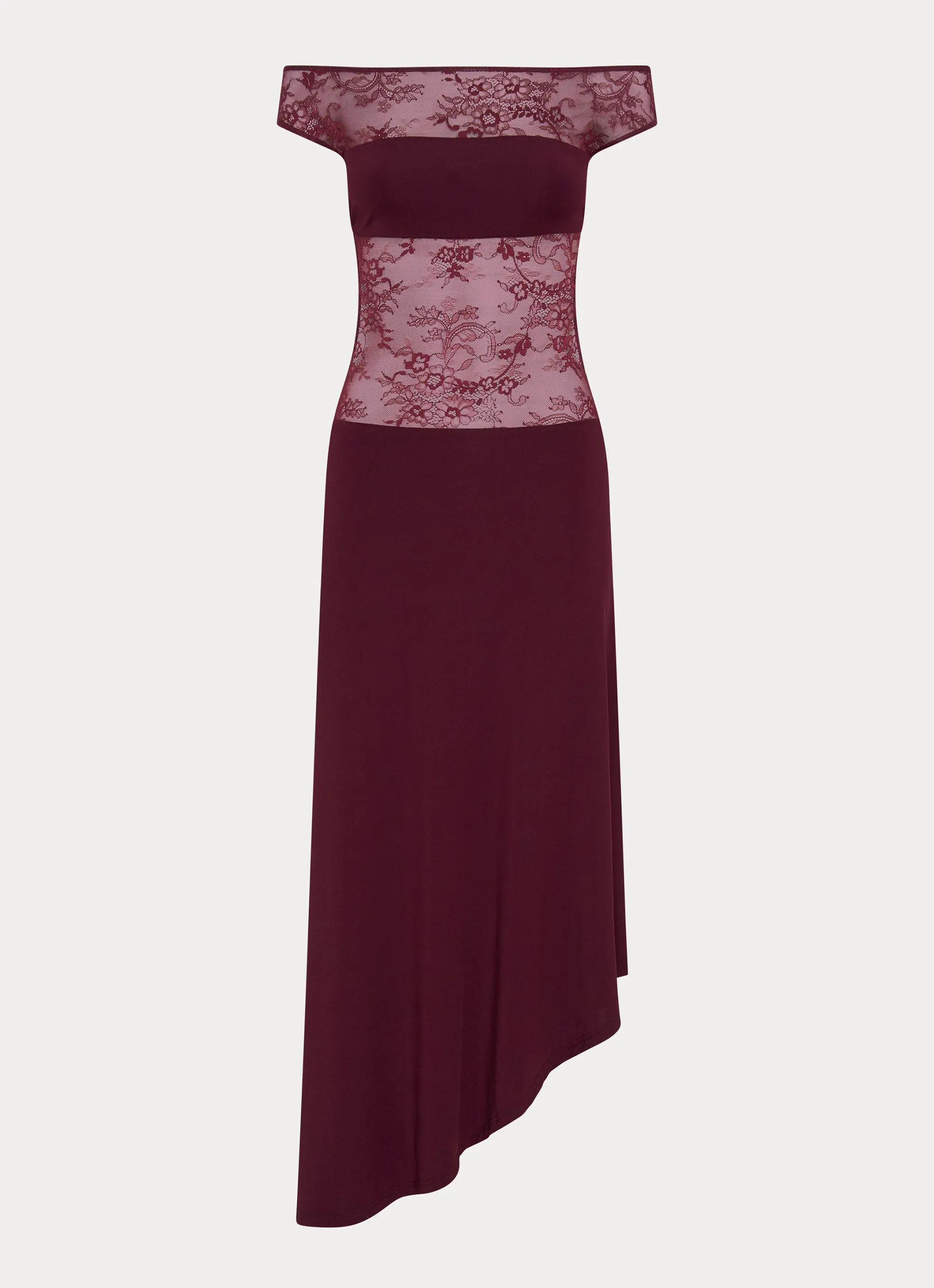 garden party Smooth Motion Francoise Lace Midi Dress - Burgundy