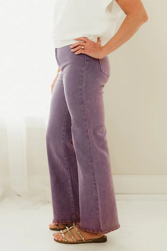 Frayed Straight Wide Leg