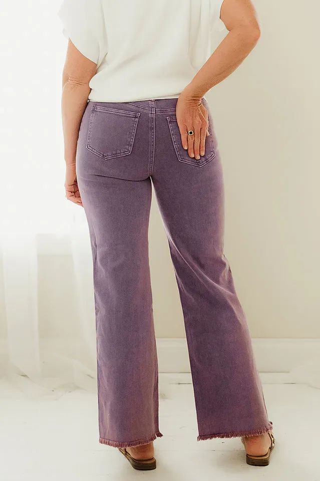Frayed Straight Wide Leg