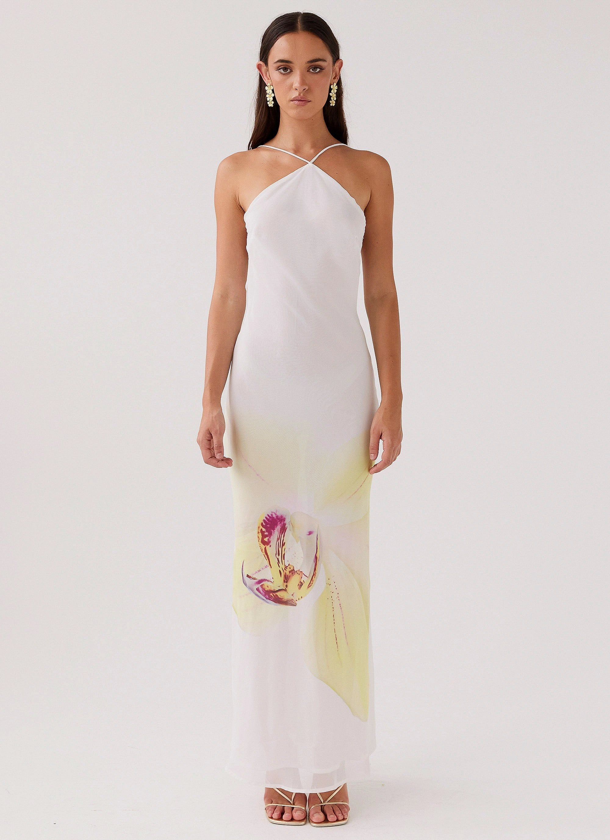 Timeless office dress WaterRepellentCoating Blossom Hearts Maxi Dress - Hydrangea