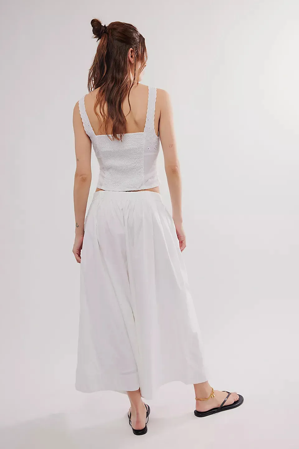 Free People Into You Eyelet Pant Set in White