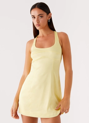 Freefall Satin Mini Dress - Yellow All Timewear