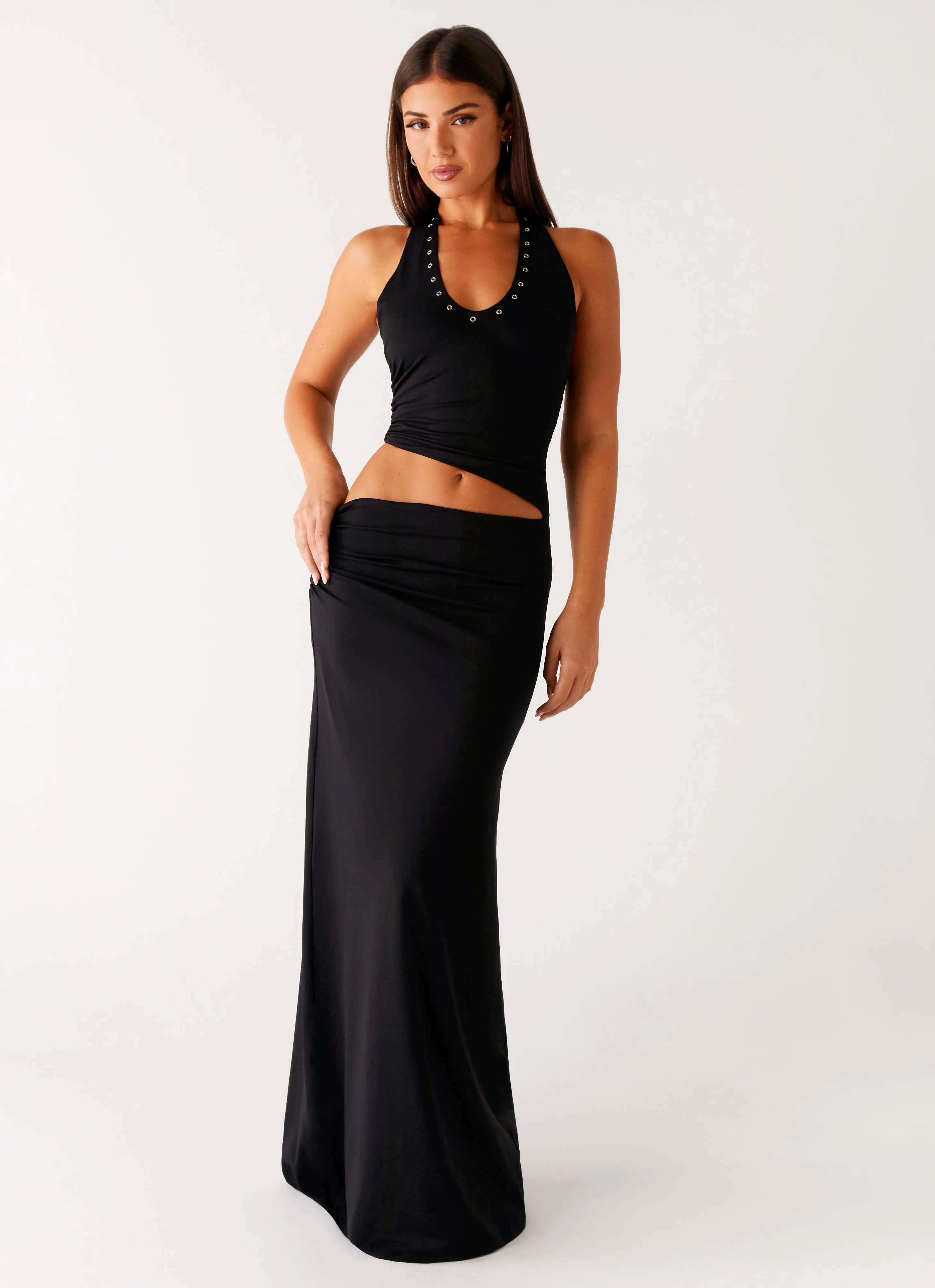 Chella Maxi Dress - Black Padded-Bust
