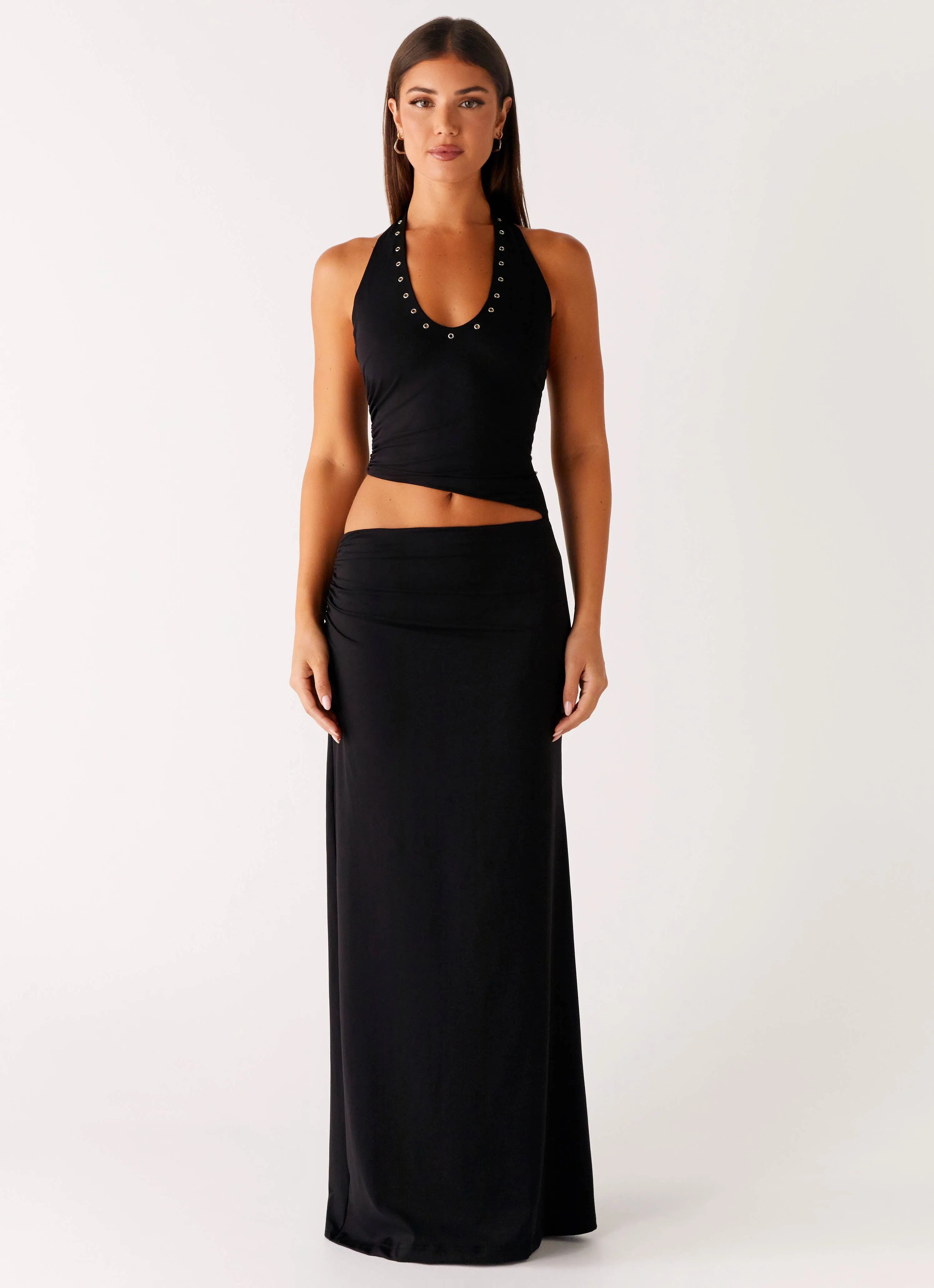 Chella Maxi Dress - Black Occasion Wear Minimalist Layering