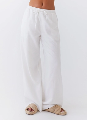 Fresh Face Linen Pants - White Urban Fit Relaxed Lines