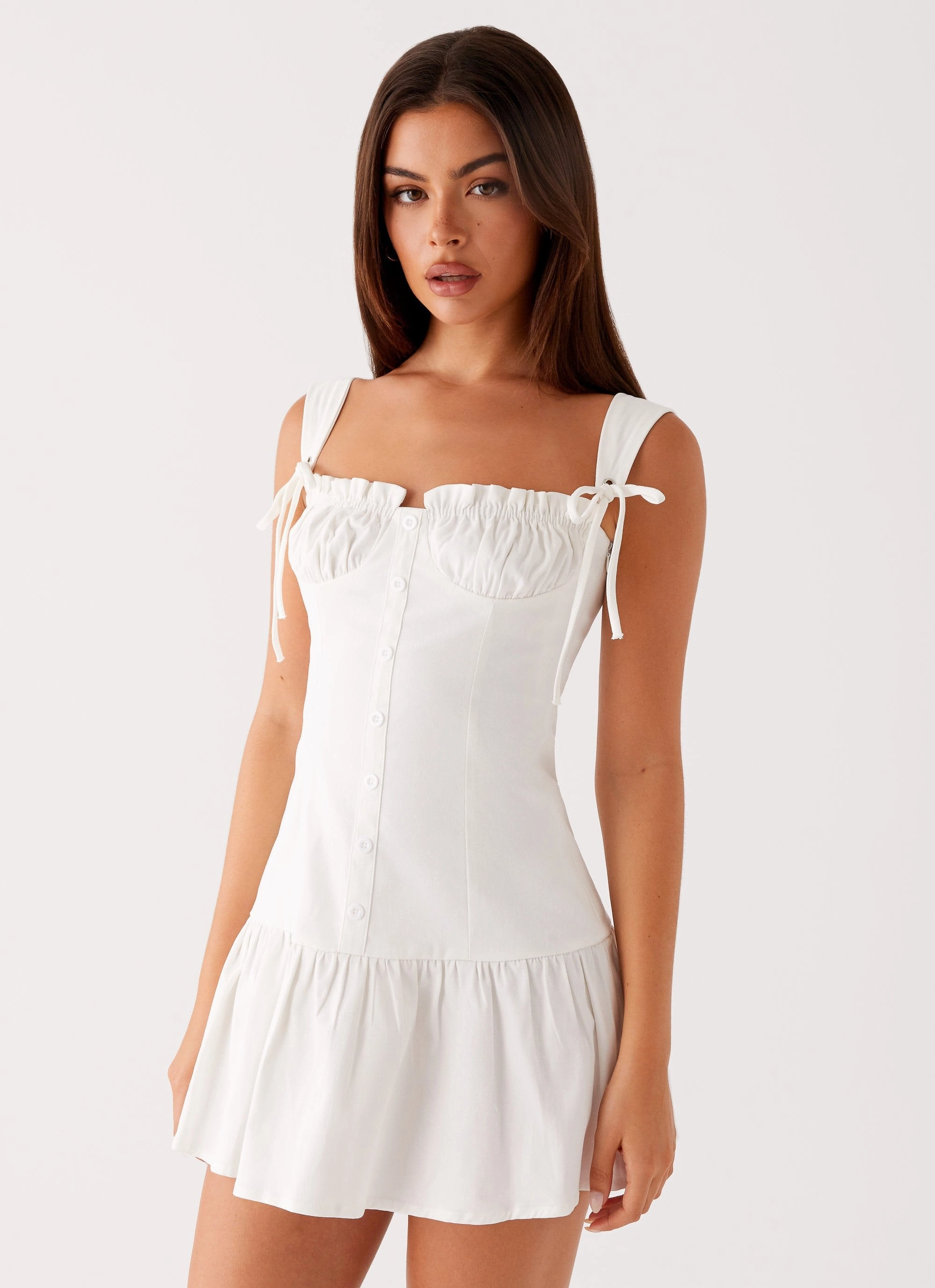Miami Mini Dress - White Spring Flow Bright-colored piece