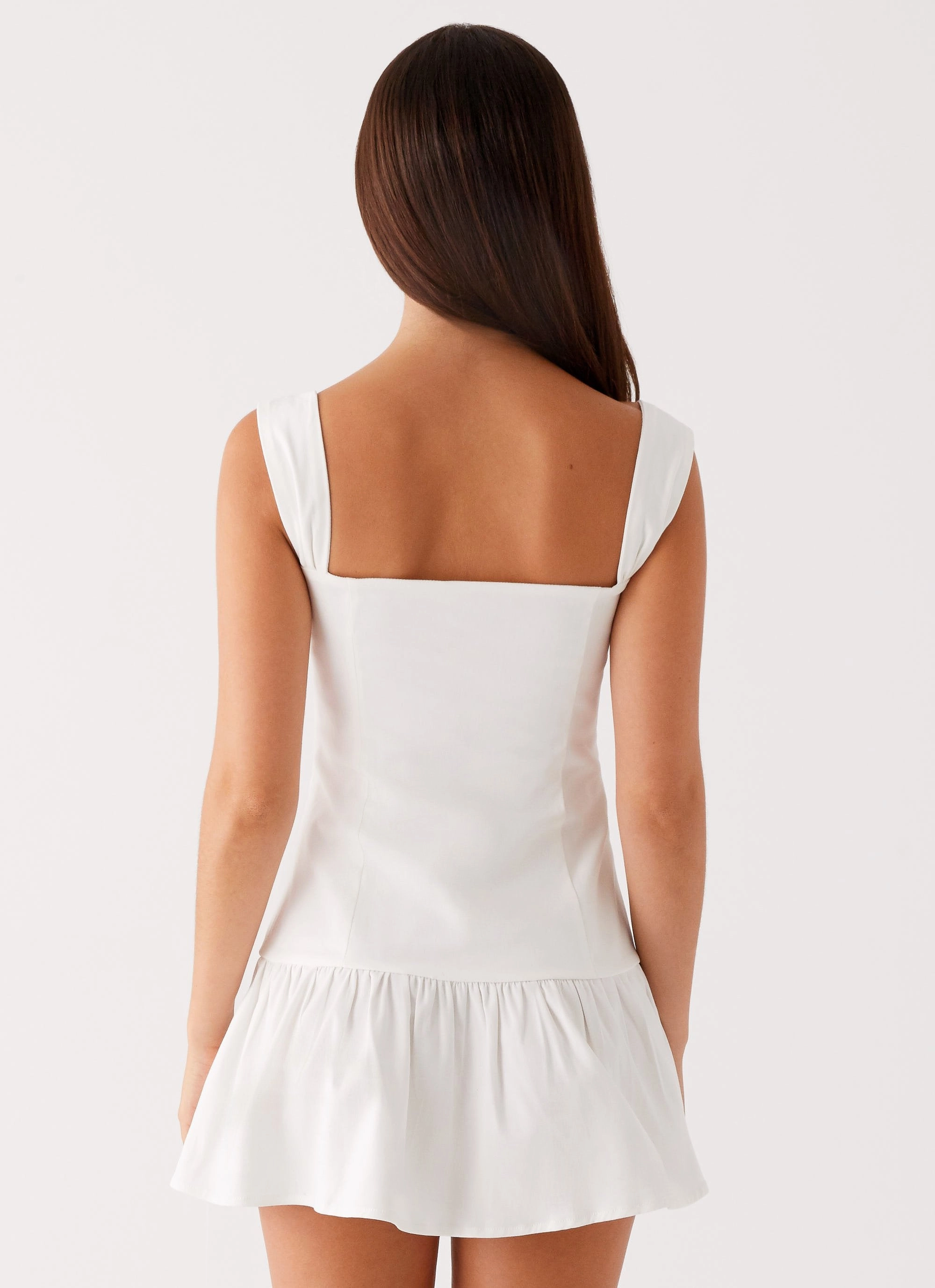 Miami Mini Dress - White Slit Detail