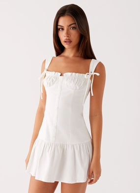 Miami Mini Dress - White Spring Flow Bright-colored piece