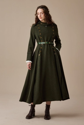 Monica 31 | 100% Wool  Double Breasted Coat Street Style Seamless Design