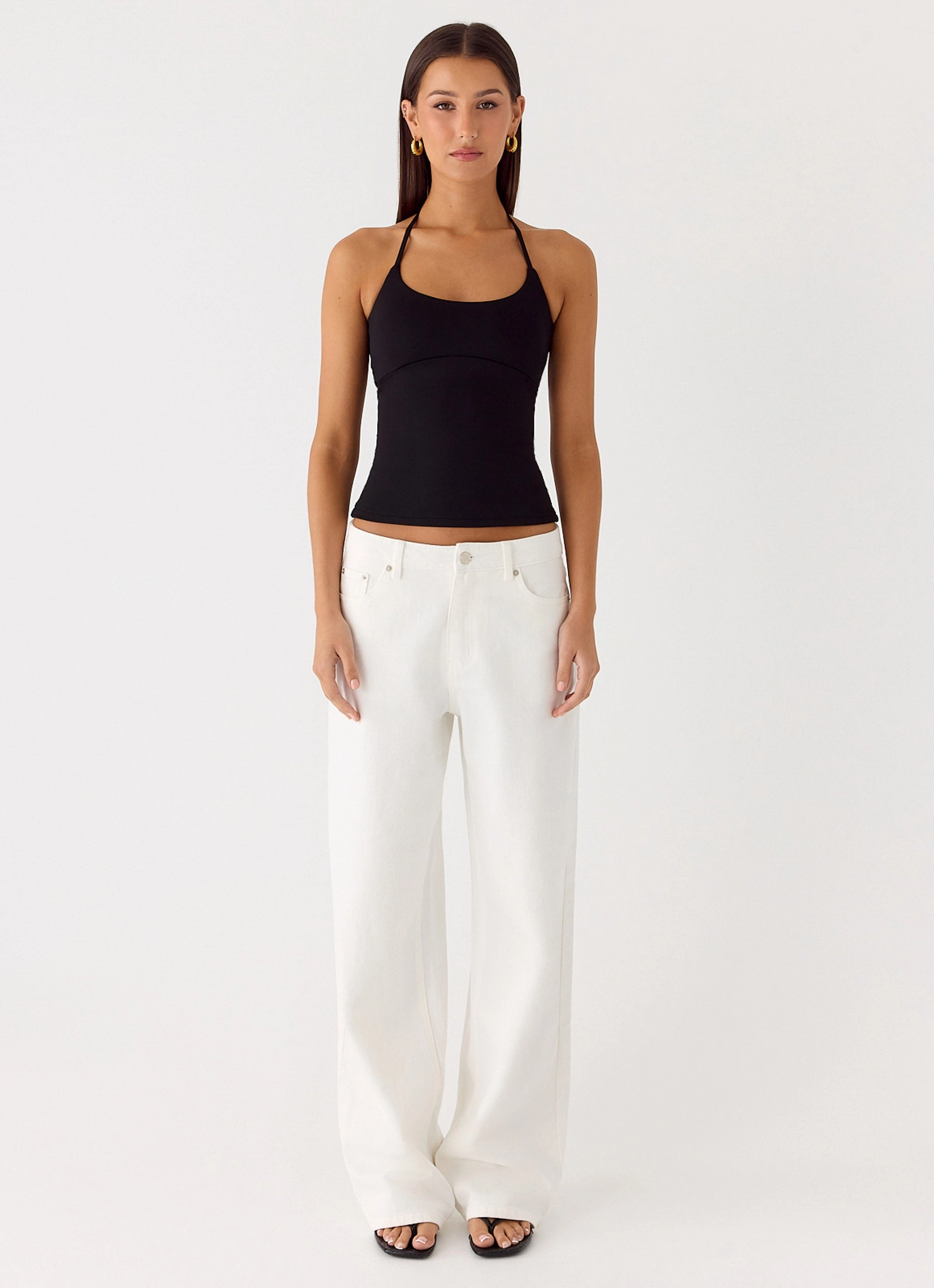 Chauncey Halter Top - Black Bamboo Fiber Fabric