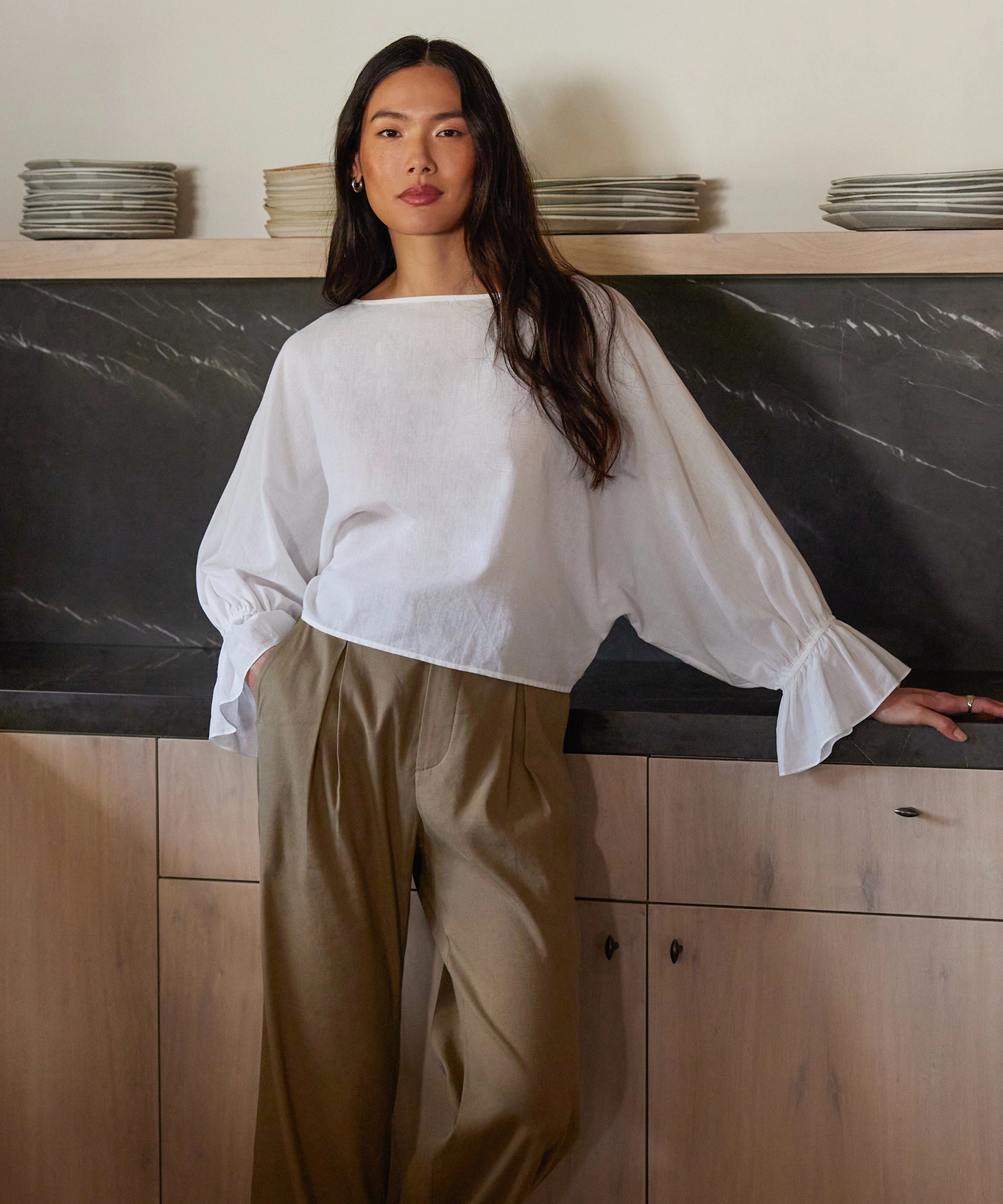 AntiMicrobialLining Cape Blouse