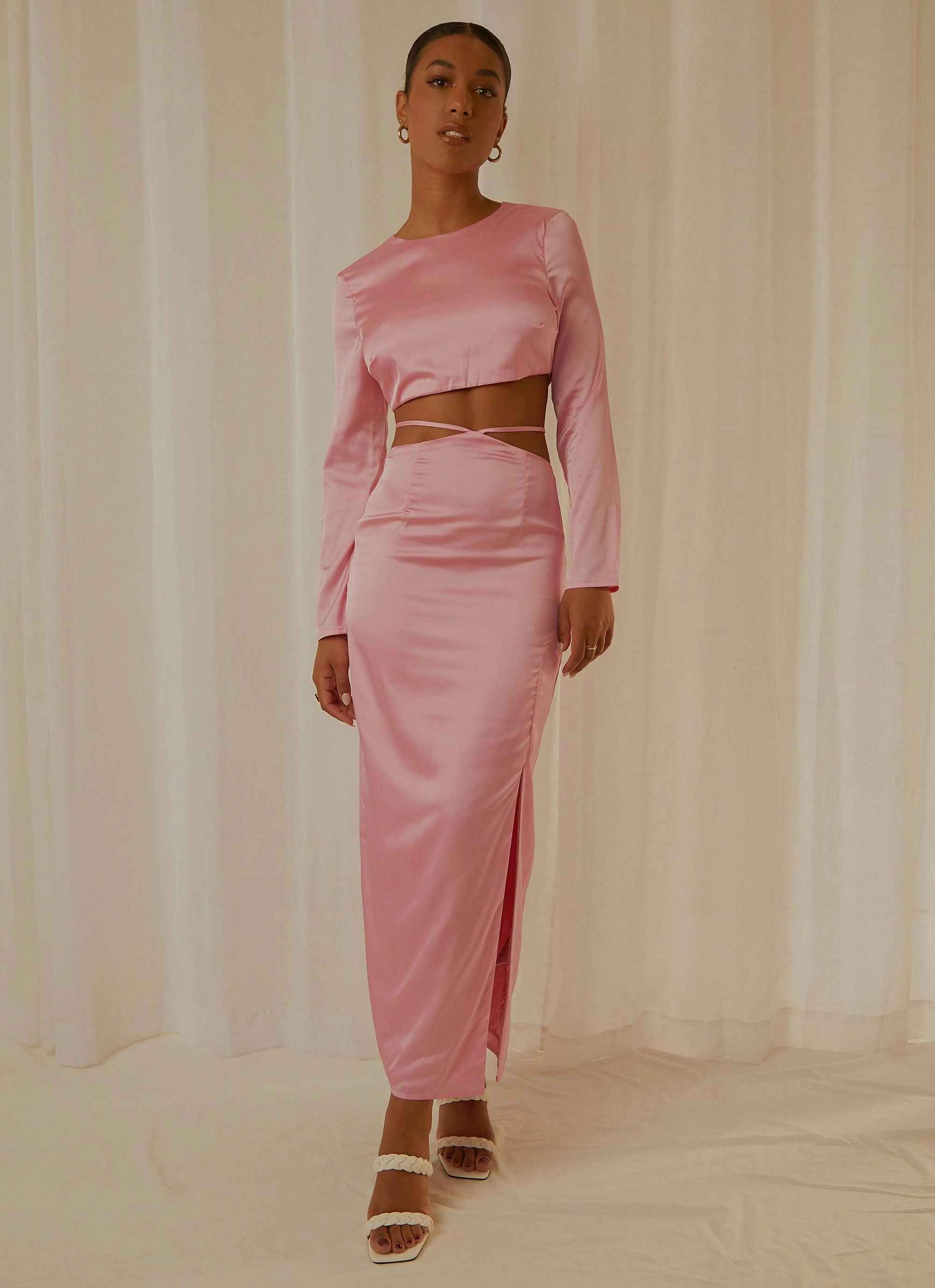 From Florence Maxi Skirt - Baby Pink Storm Ready Gear City Ready Style
