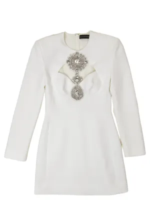 Front Medallion Long Sleeve Mini Dress