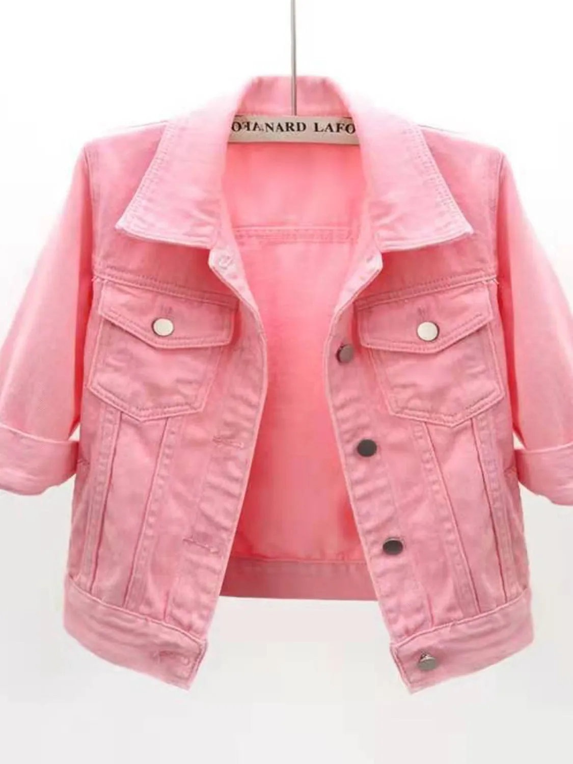 Full Size Cropped  Denim Jacket Plus Size