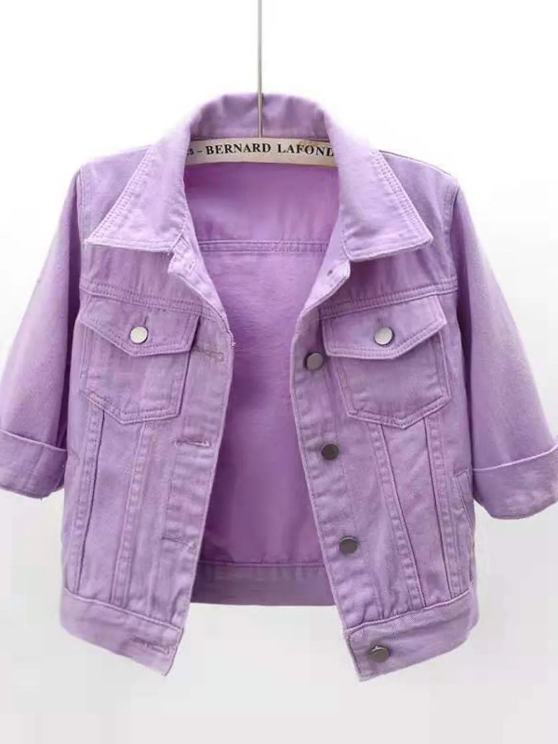 Full Size Cropped  Denim Jacket Plus Size