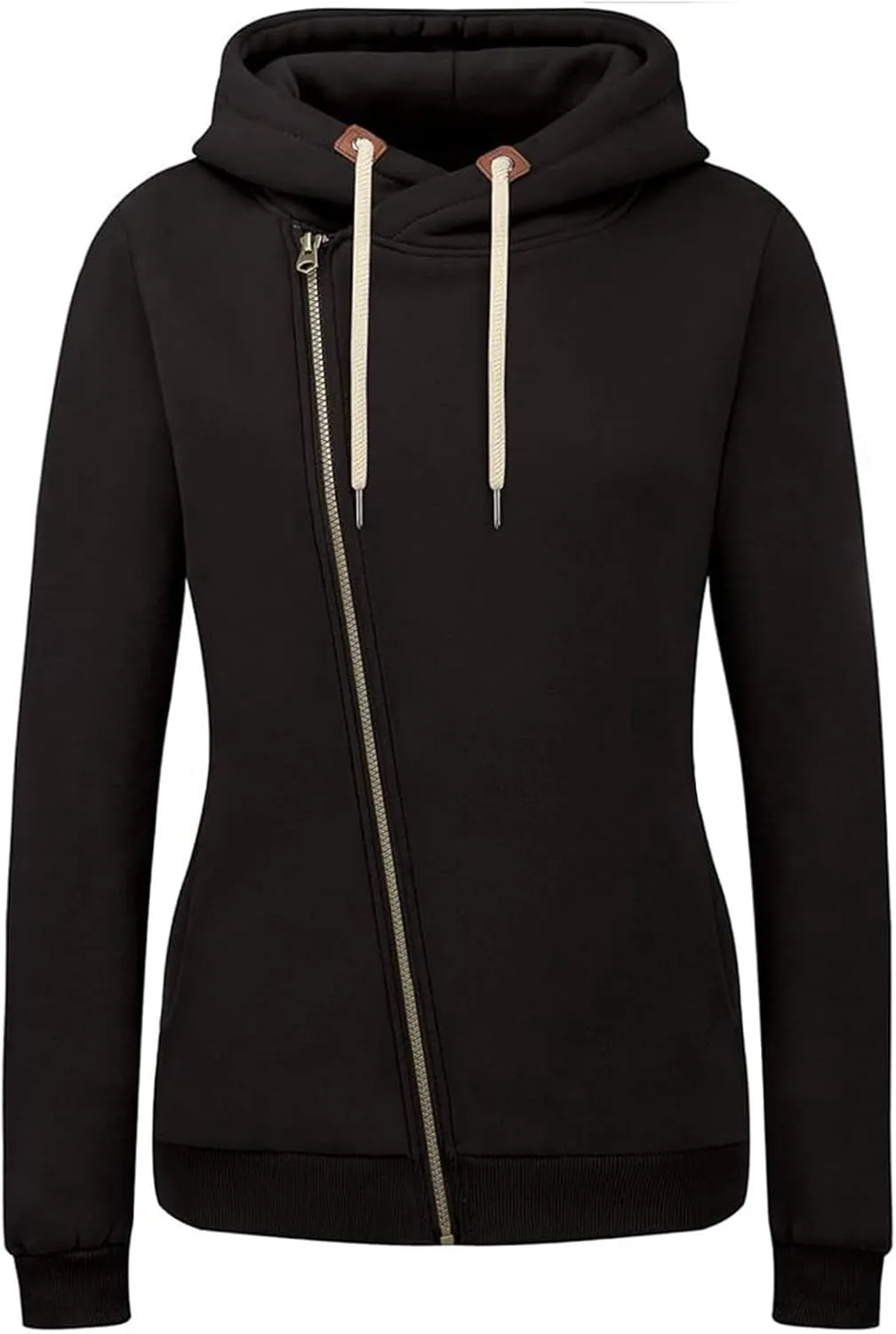 Full Zip Up Hoodie for Women Casual Long Sleeve Hoodie Sweatshirts Hoodie Jackets Soild Color Tops