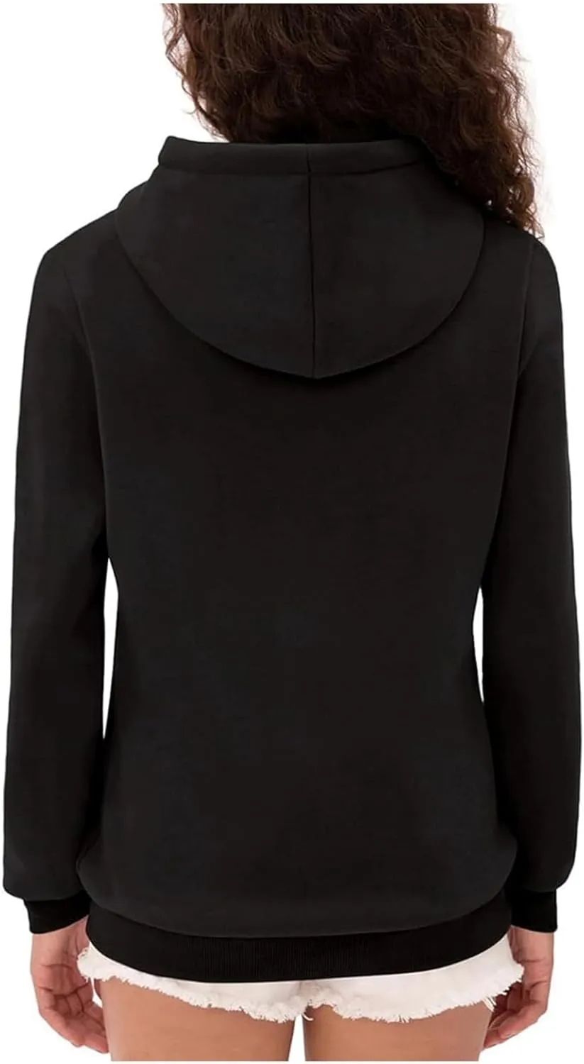 Full Zip Up Hoodie for Women Casual Long Sleeve Hoodie Sweatshirts Hoodie Jackets Soild Color Tops
