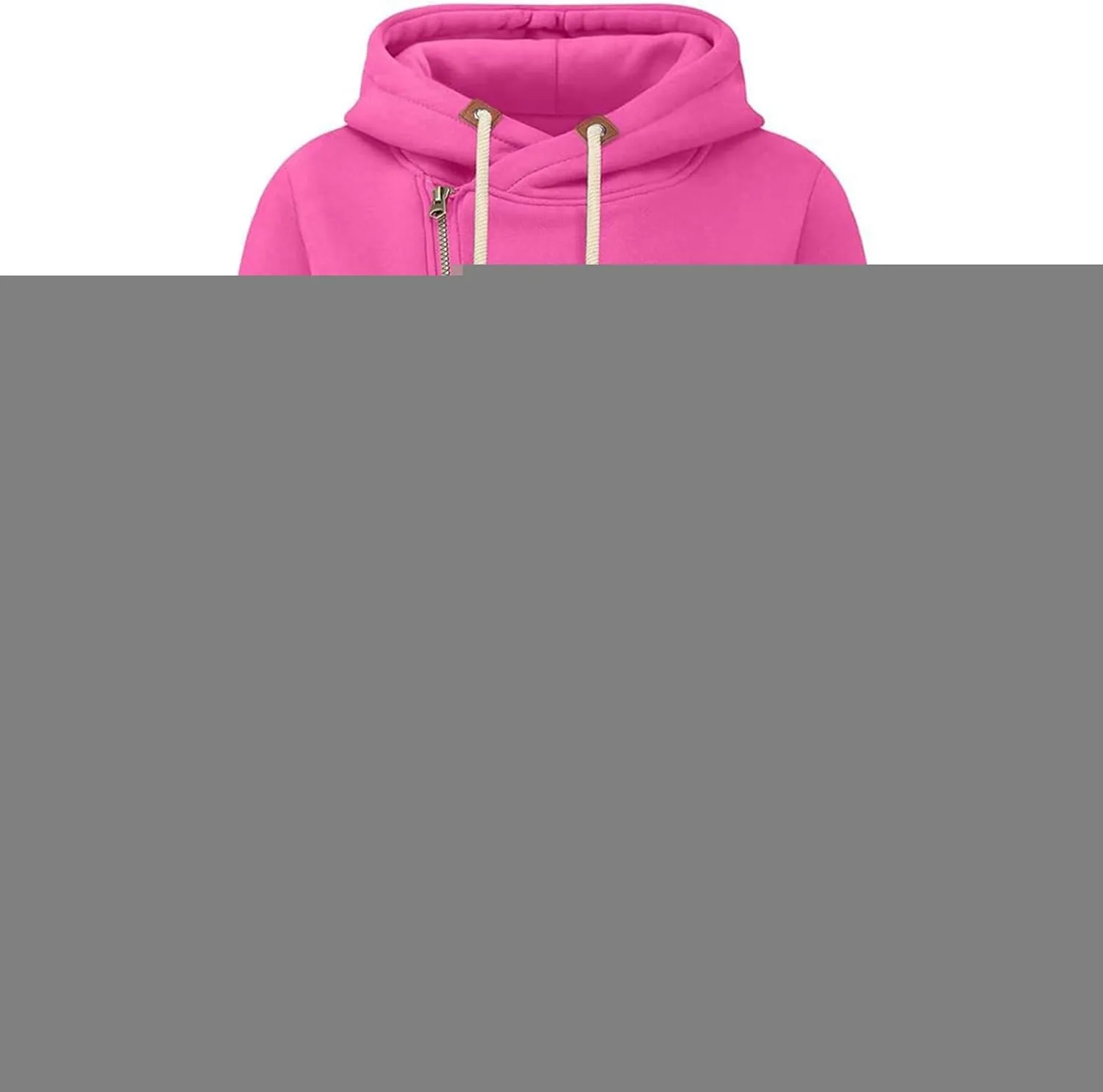 Full Zip Up Hoodie for Women Casual Long Sleeve Hoodie Sweatshirts Hoodie Jackets Soild Color Tops