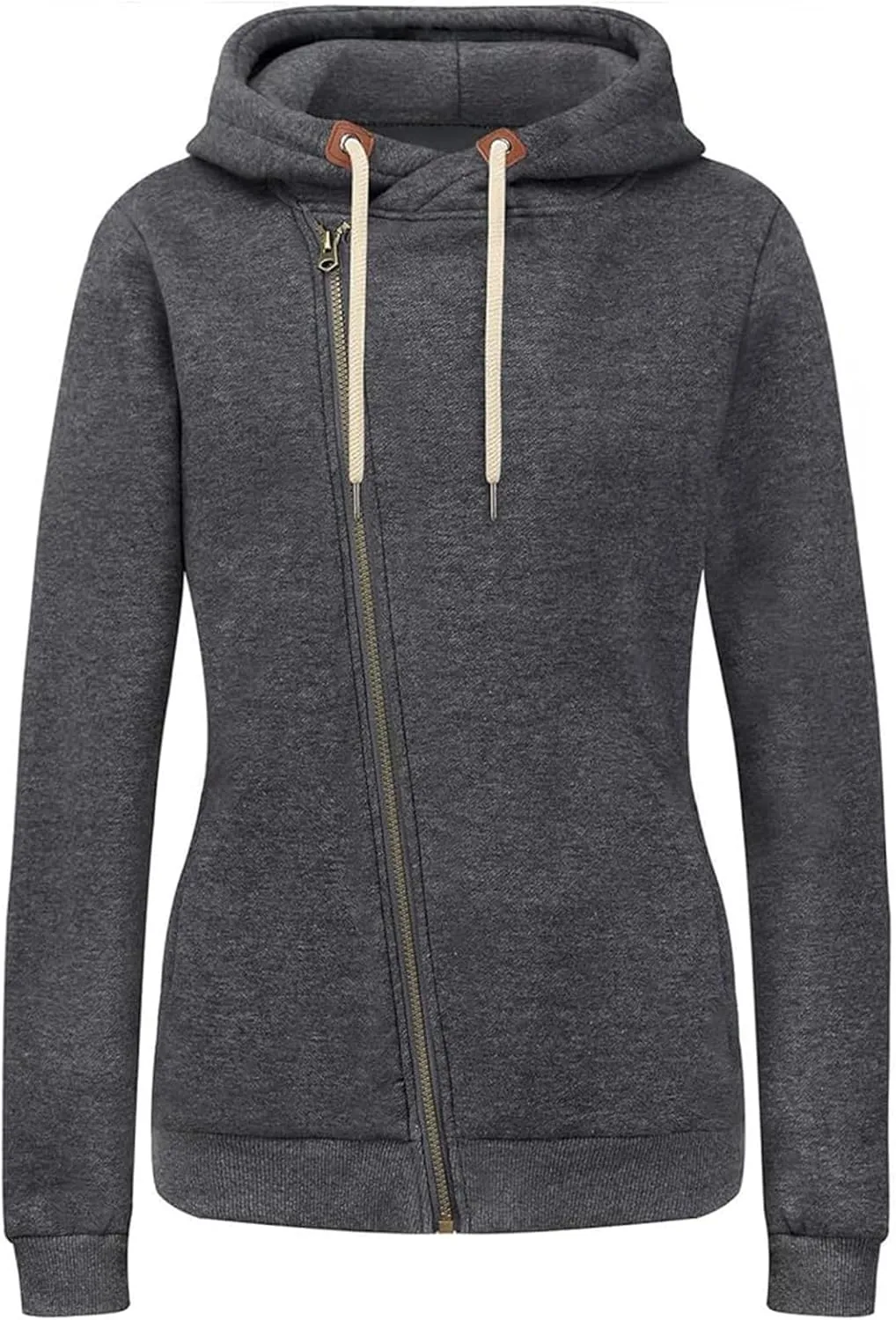 Full Zip Up Hoodie for Women Casual Long Sleeve Hoodie Sweatshirts Hoodie Jackets Soild Color Tops