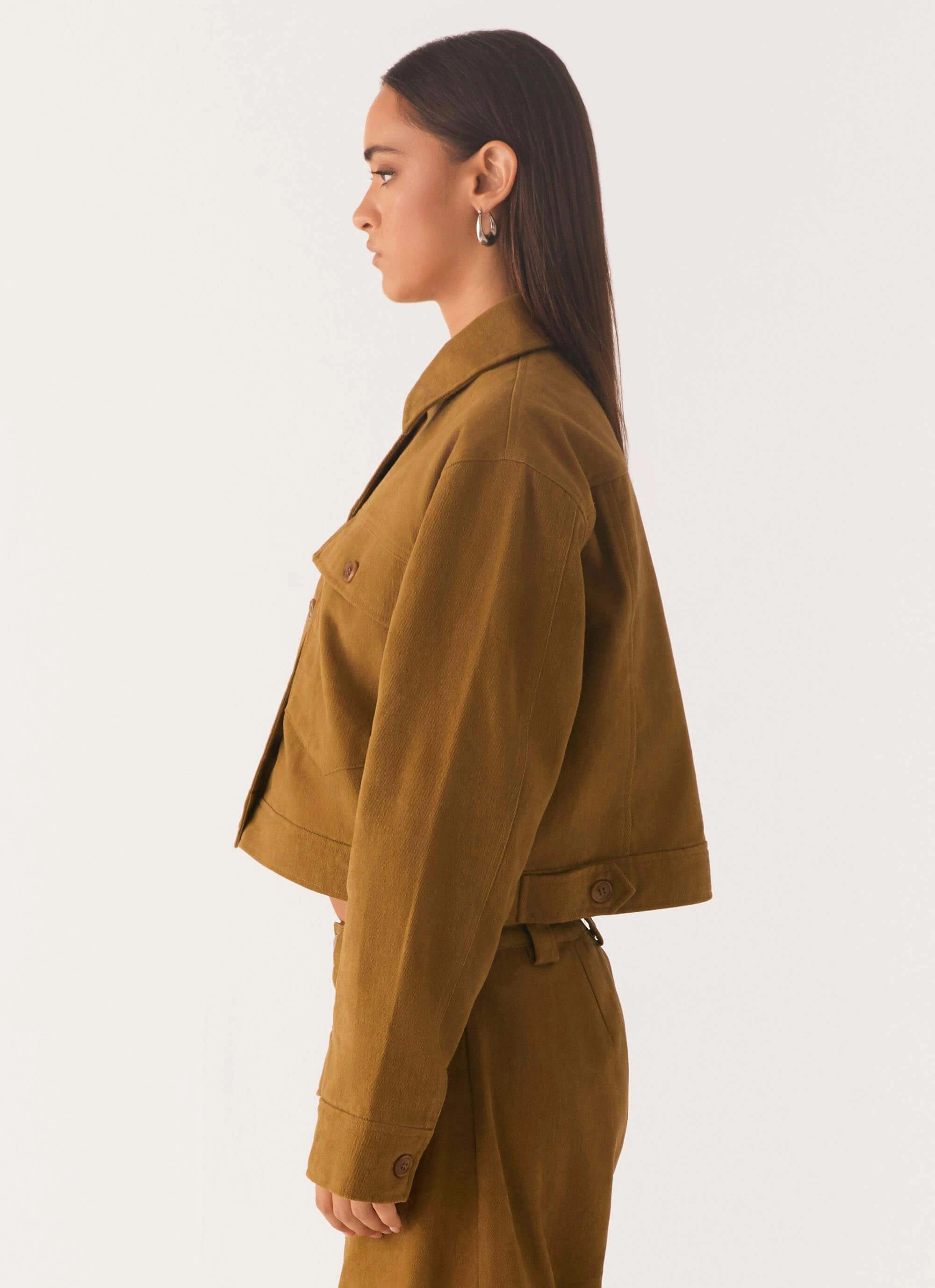 Breathable fabric tech Avi Boxy Jacket - Brown