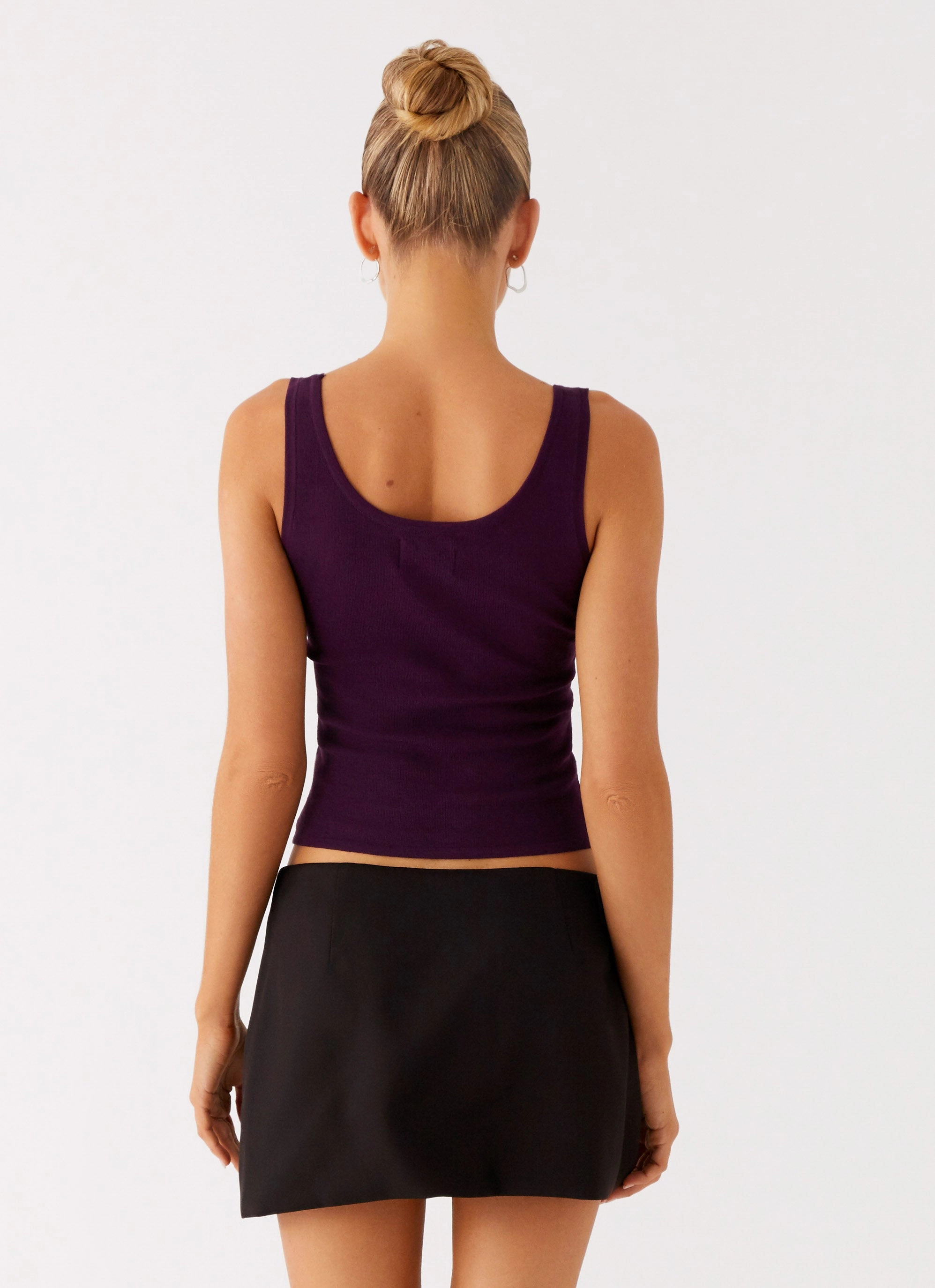 SlubTexture No Signal Knit Top - Plum