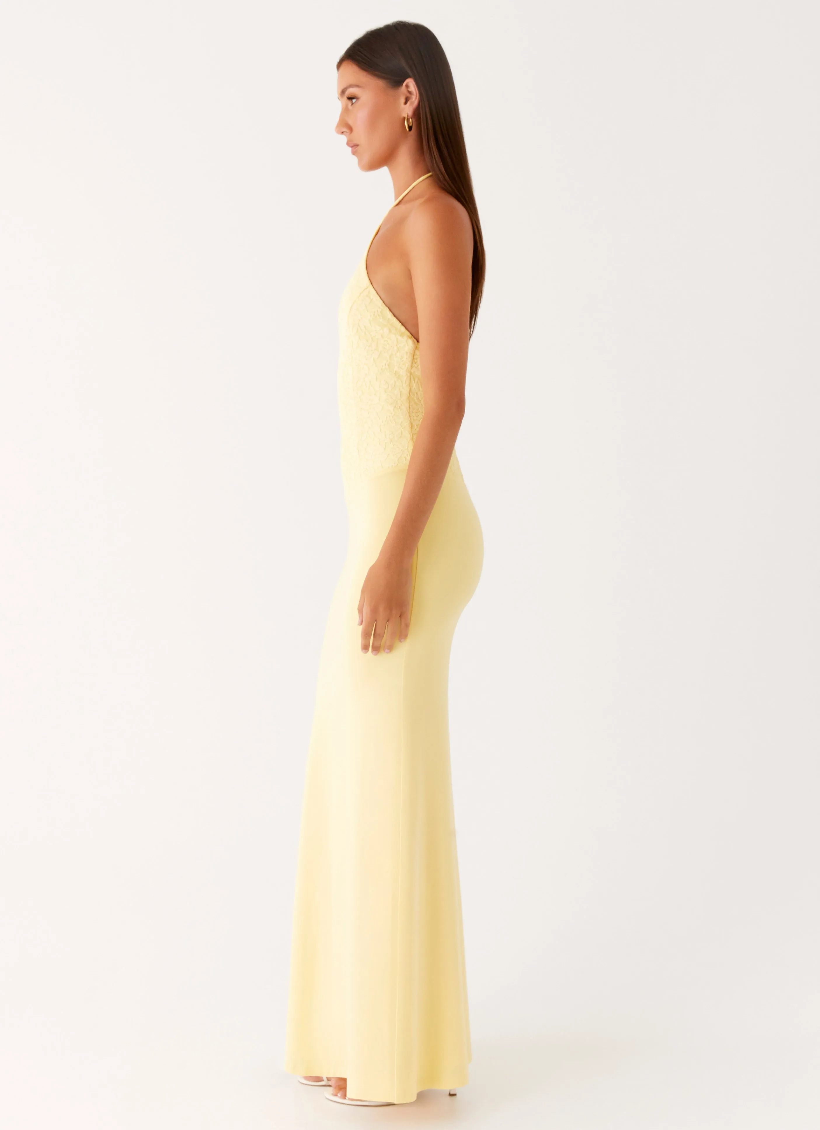 Fiesta Halter Maxi Dress - Sunny Yellow Minimalist Fit Urban Motion
