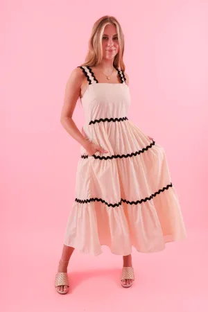 Easy Going Layered Fit Steady On My Mind Midi Dress-Ecru