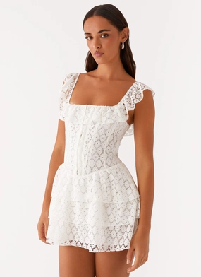Smooth Vibes Paradise Dreams Corset Mini Dress - White
