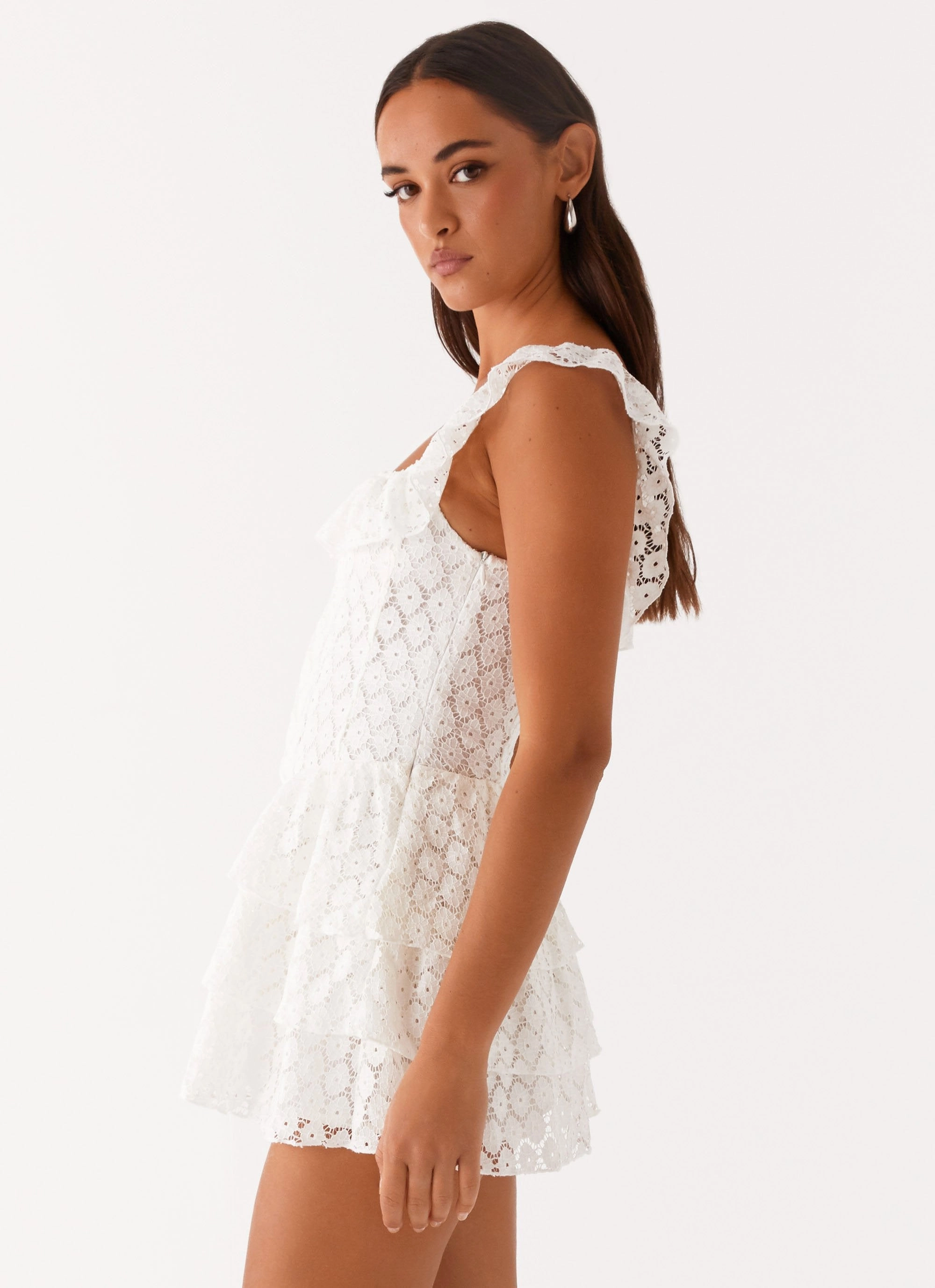 Cozy Texture Paradise Dreams Corset Mini Dress - White