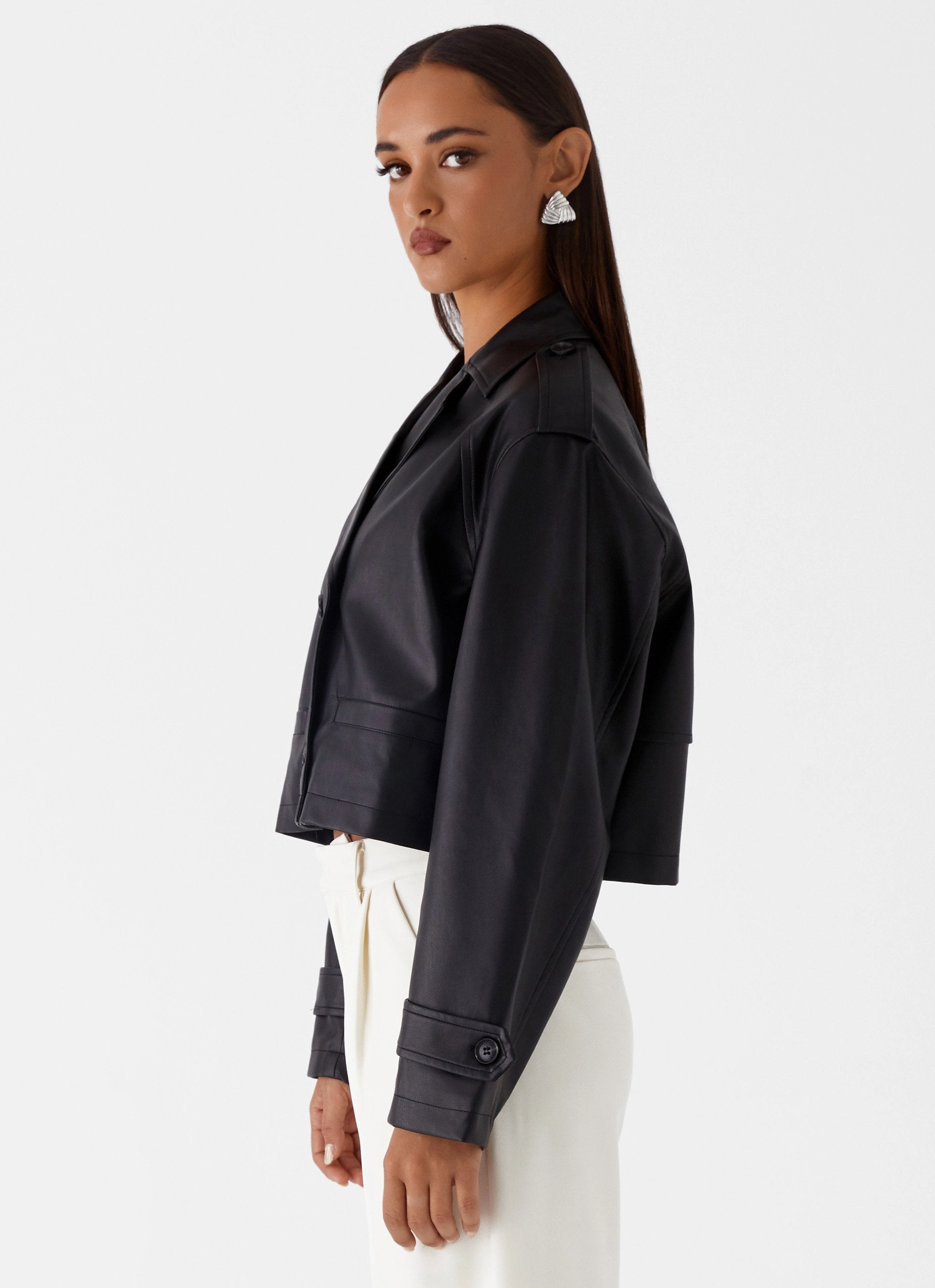 waterproof construction Modern Street Bryson Cropped Jacket - Black